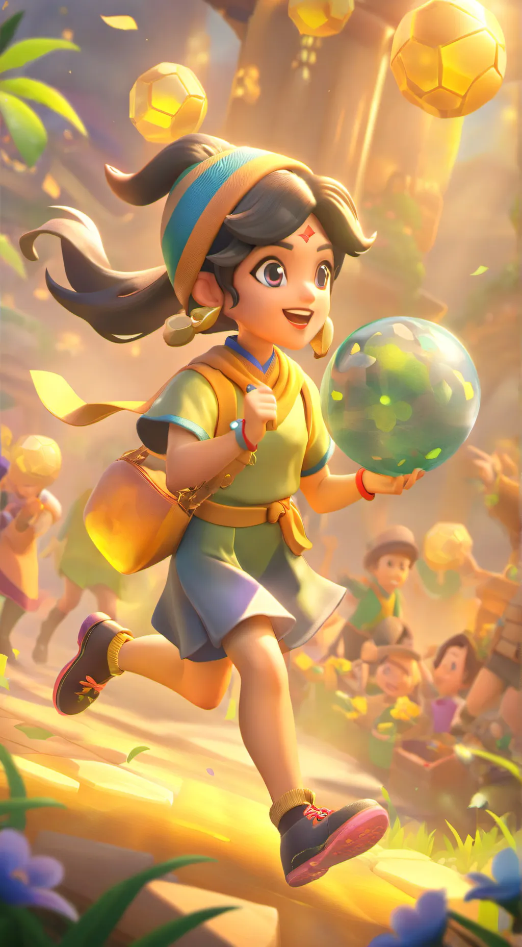 ai character: adventure girl background