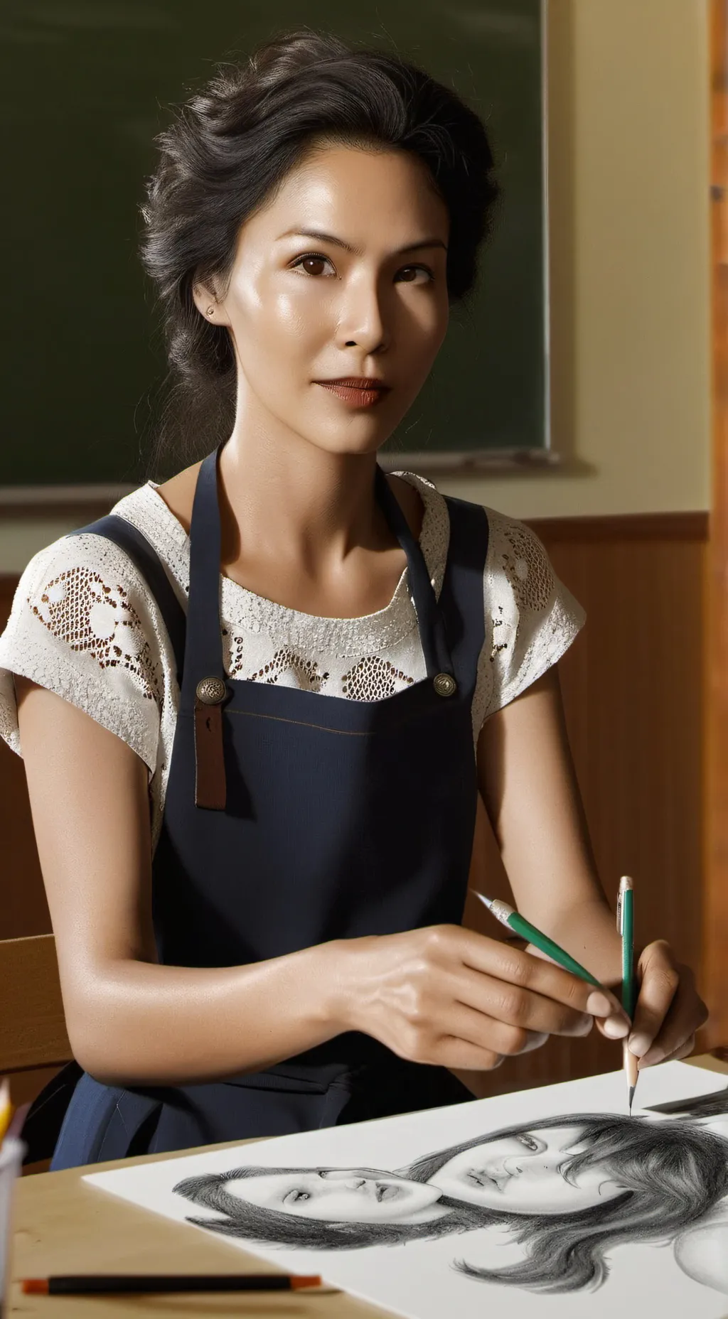 ai character: art teacher background