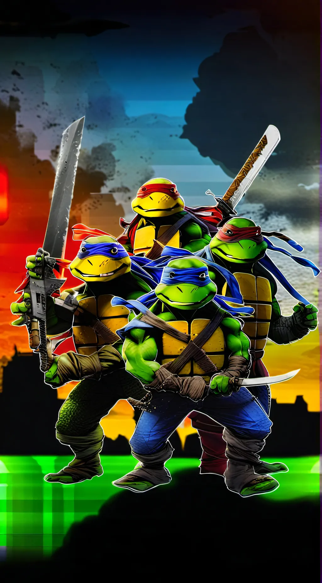 ai character: Tortugas ninjas background