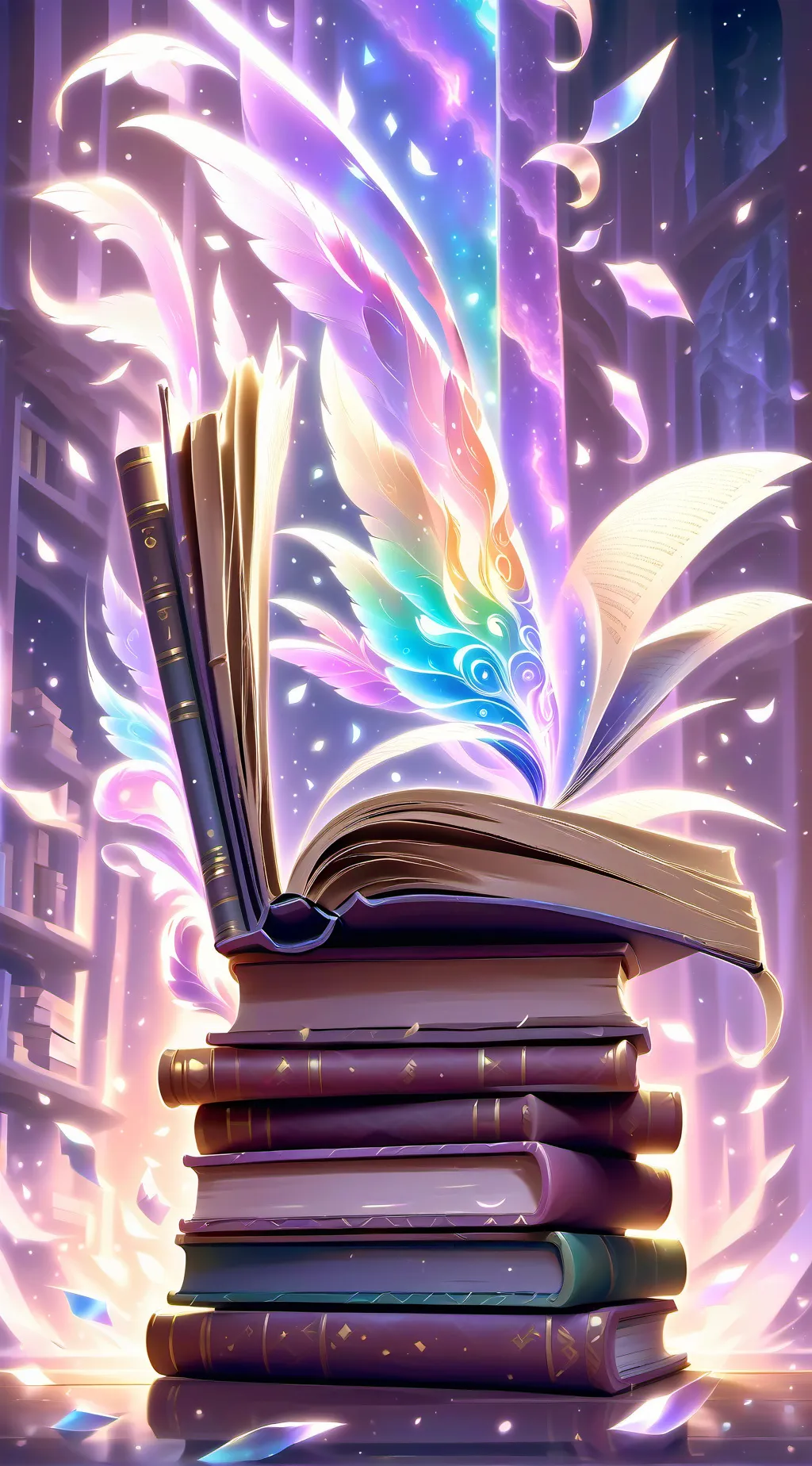 ai character: Librería de Babel background