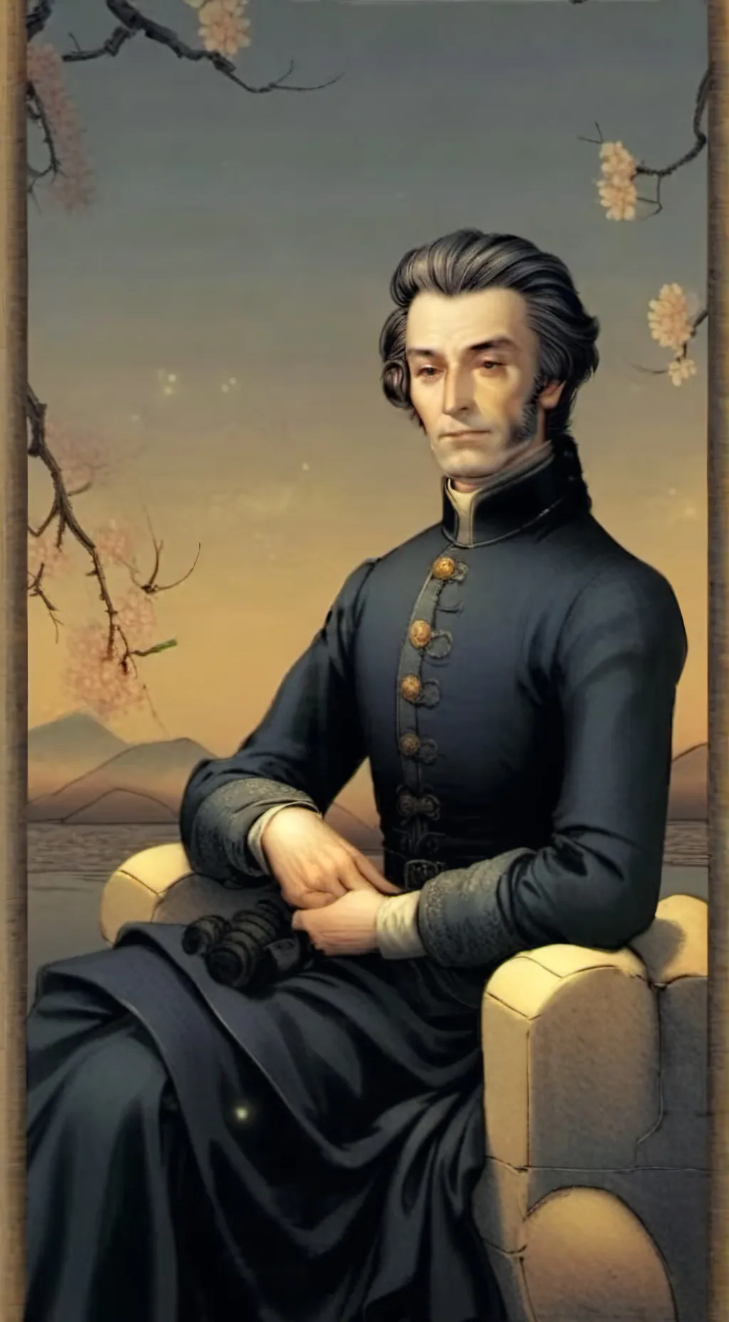 ai character: Adam Mickiewicz  background