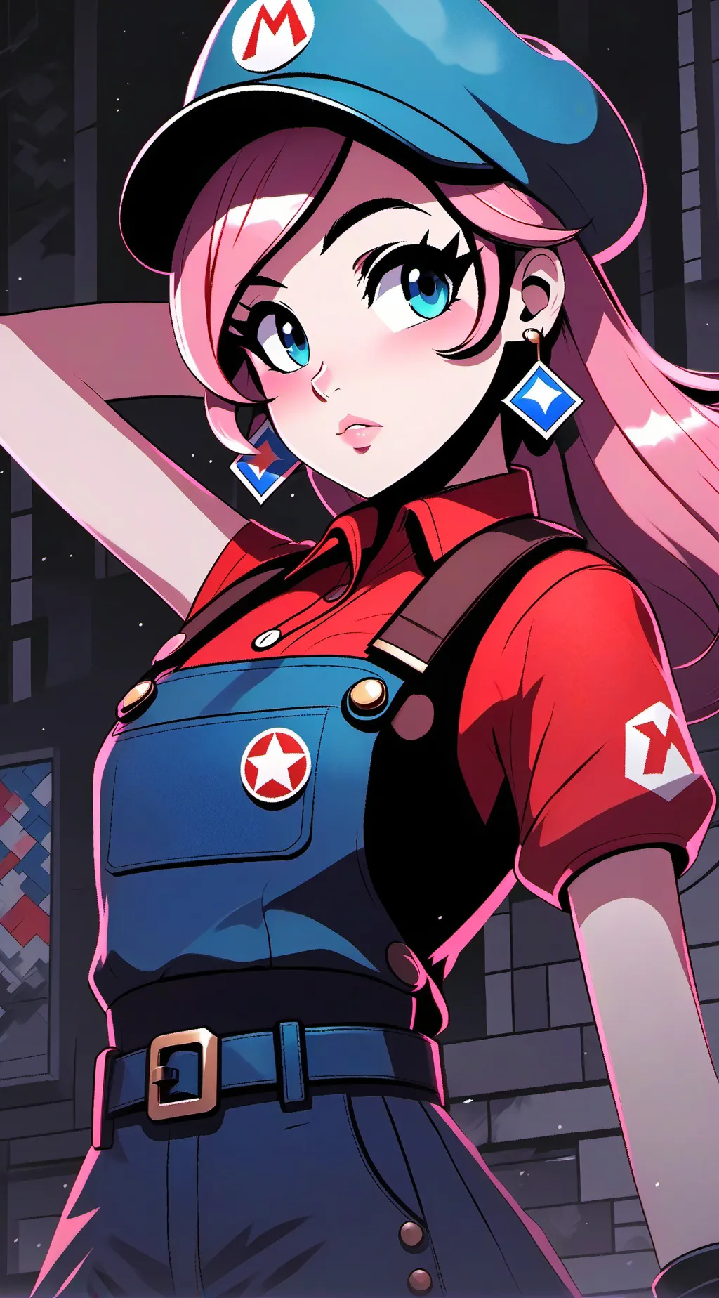 ai character: Female Mario  background