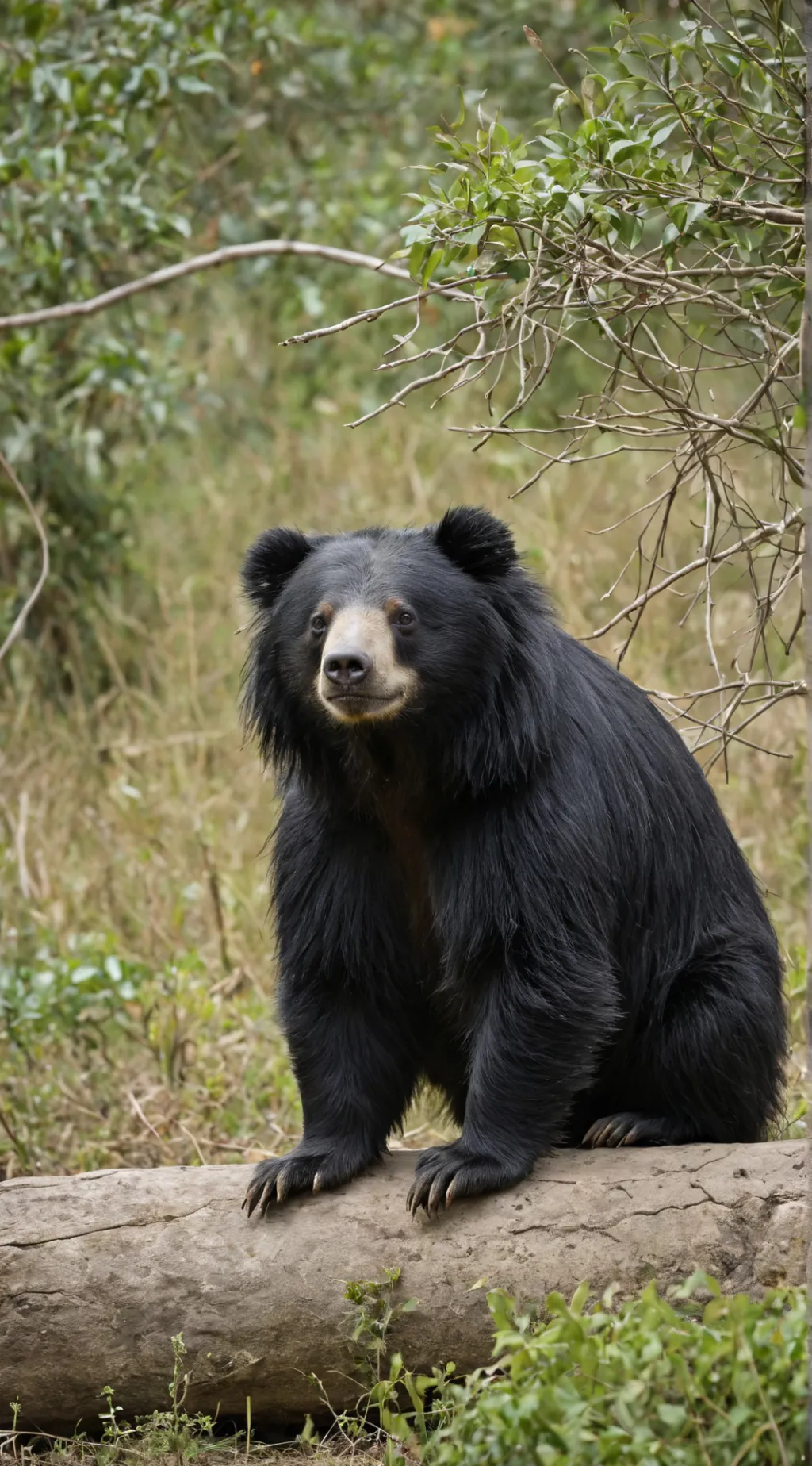 ai character: Sloth Bear background