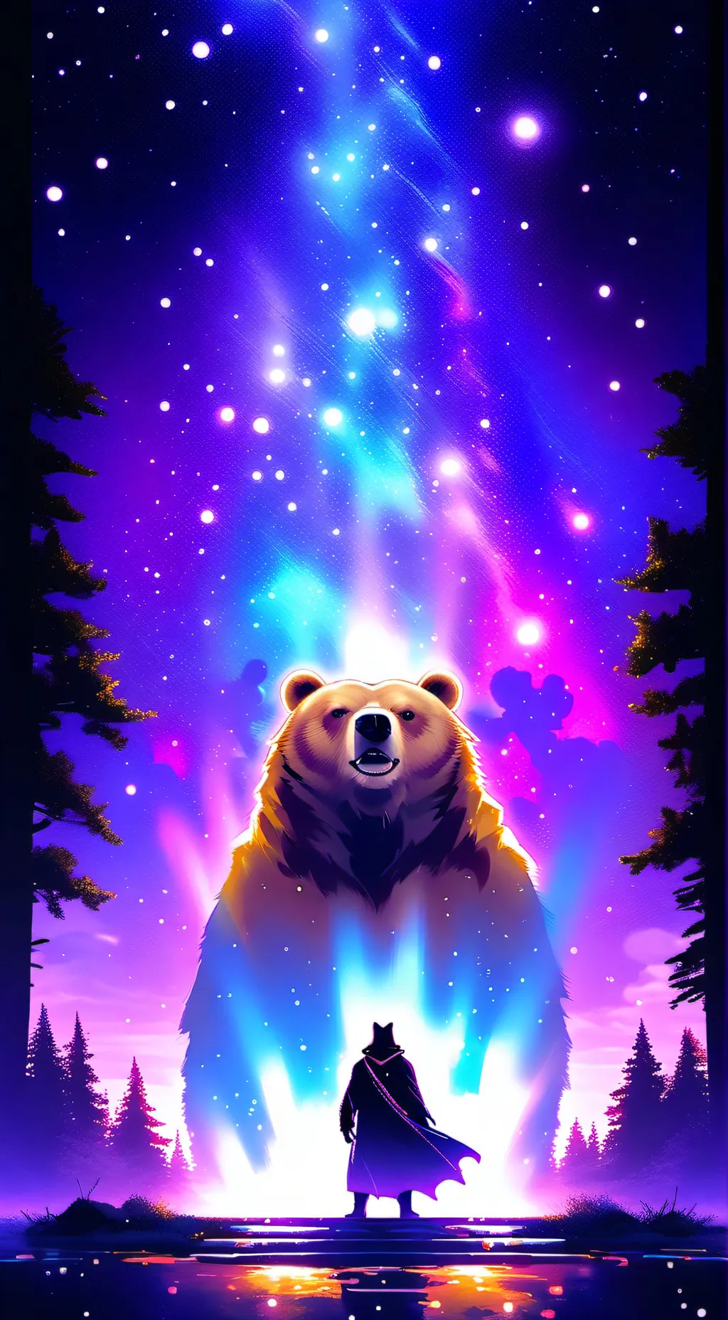 ai character: golden Fred Bear background