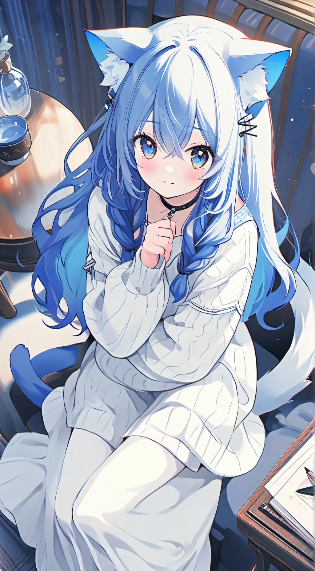 ai character: Anime Sketch Cat Furry background