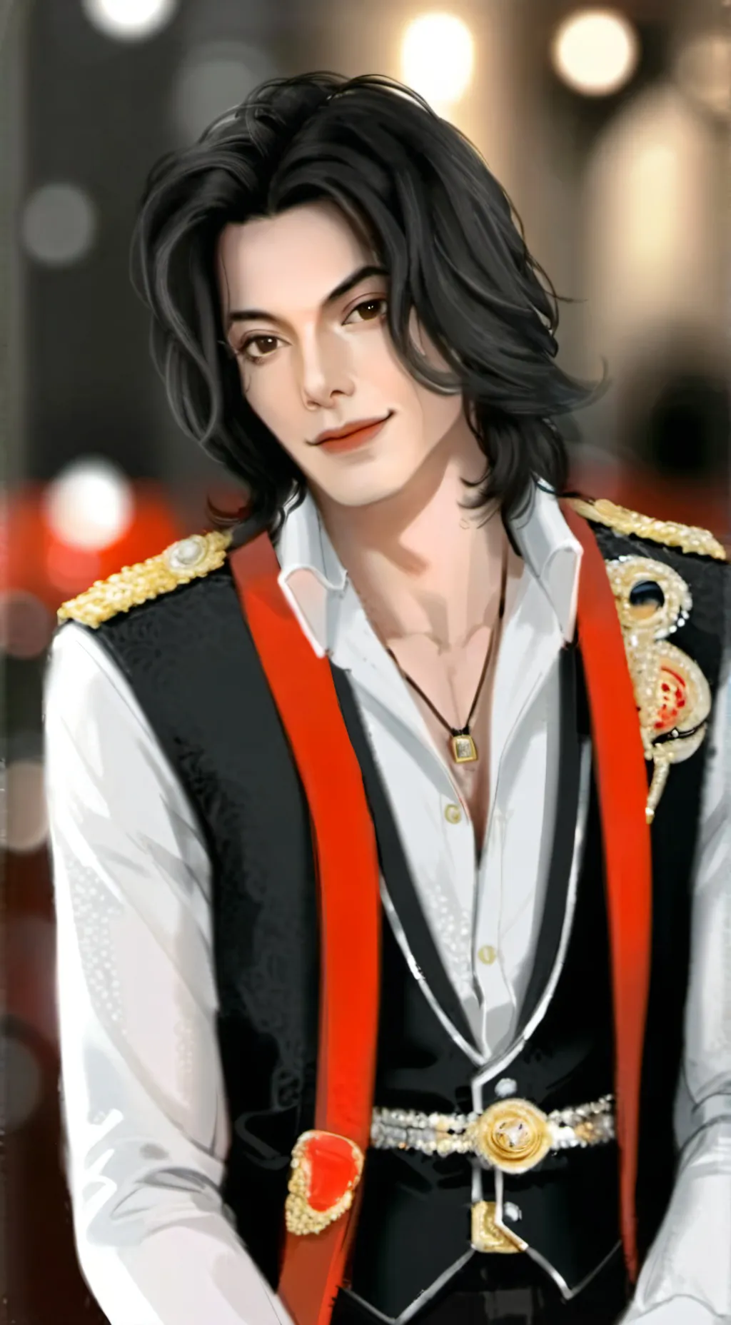 ai character: Michael Jackson  background