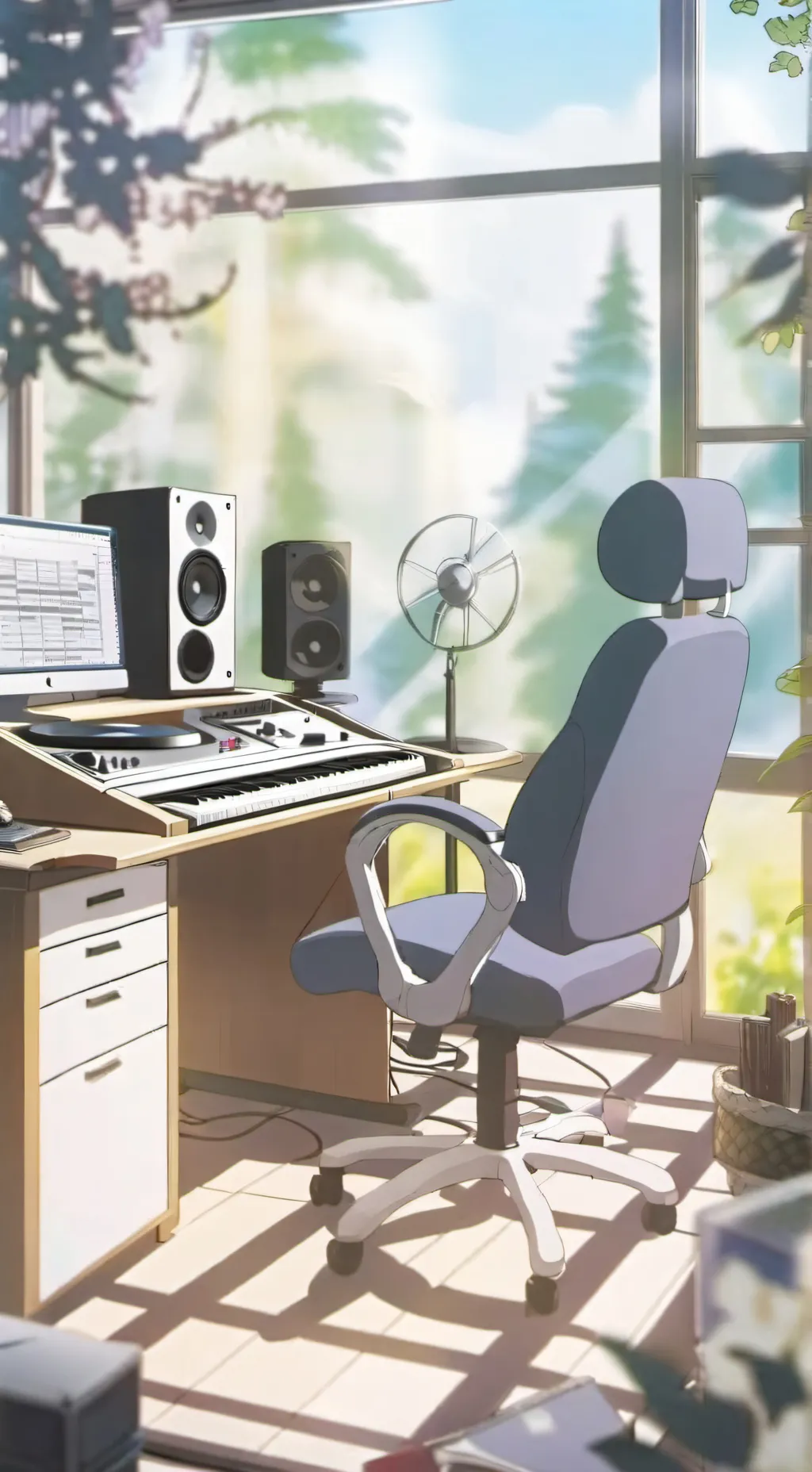 ai character: Radio station background