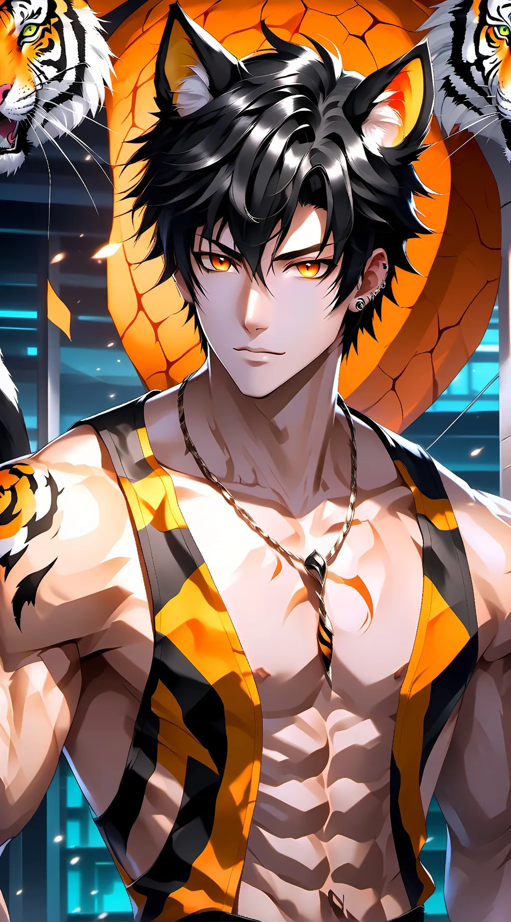 ai character: Jungle Tiger Catbo background