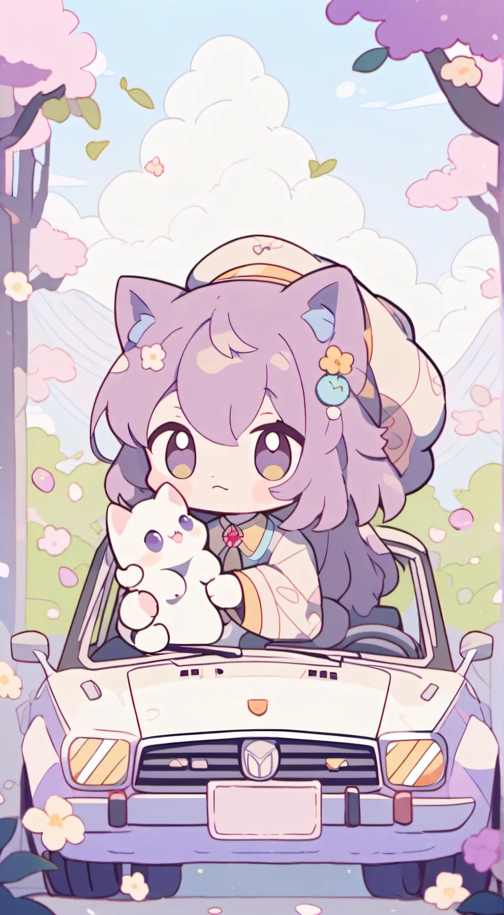 ai character: SC road trip  background
