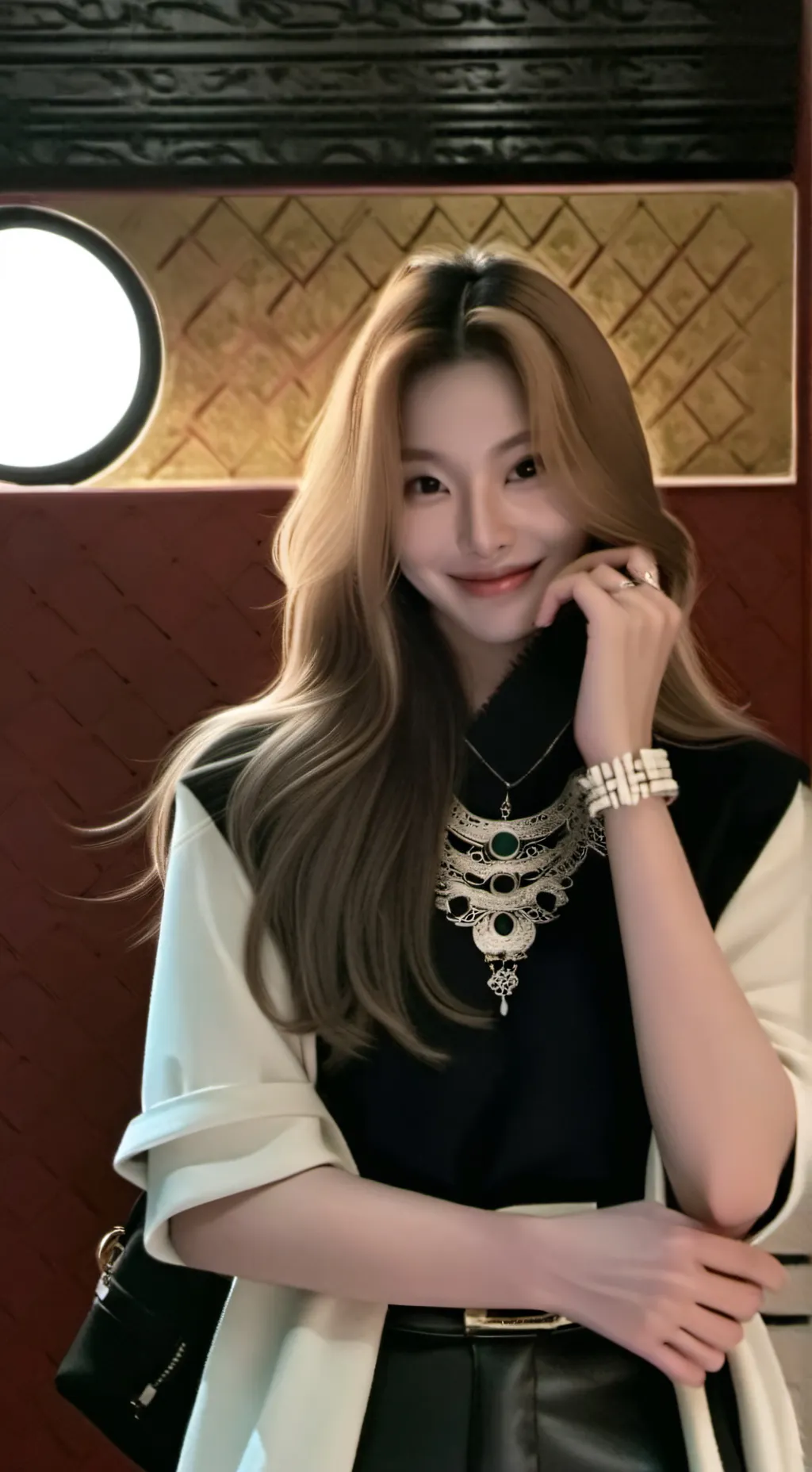 ai character: Hwang yeji  background