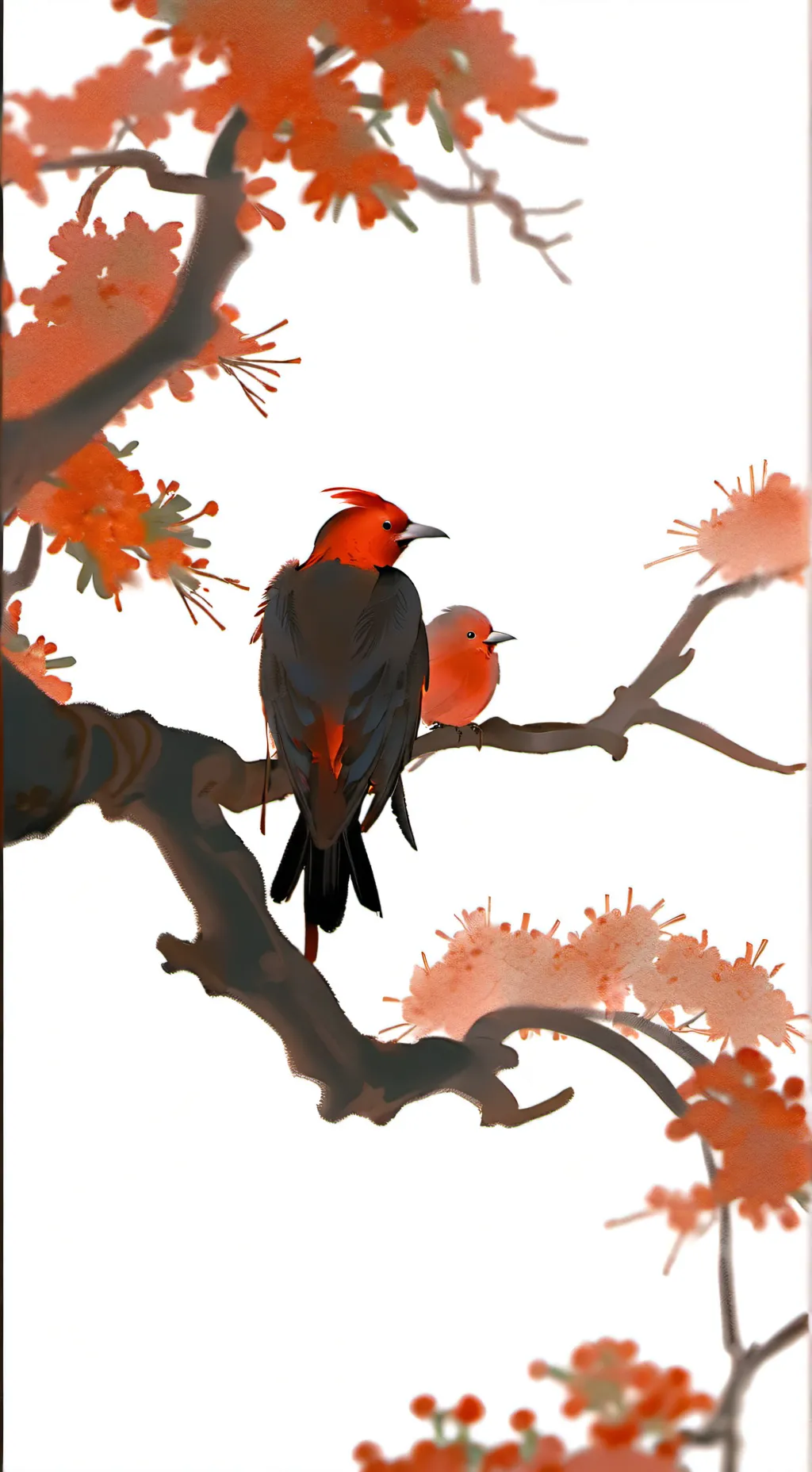ai character: Pájaro rojo background