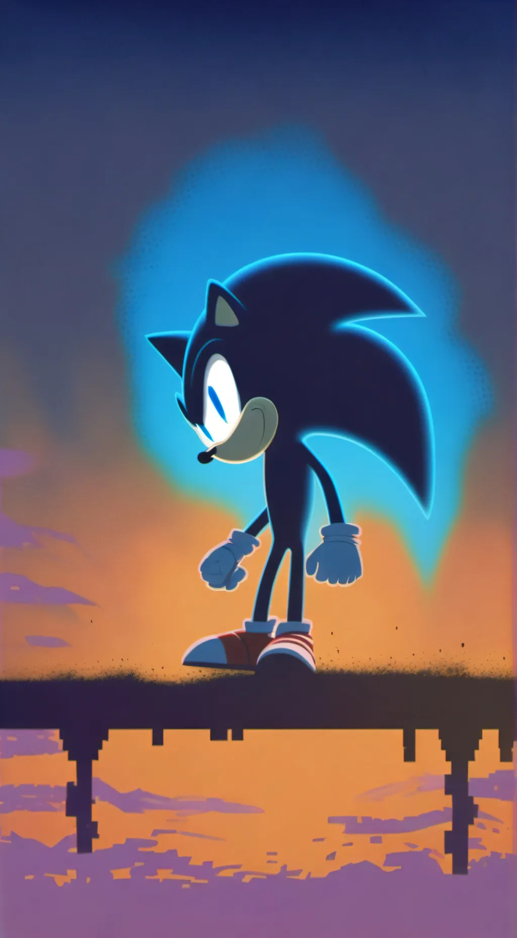ai character: dark sonic background