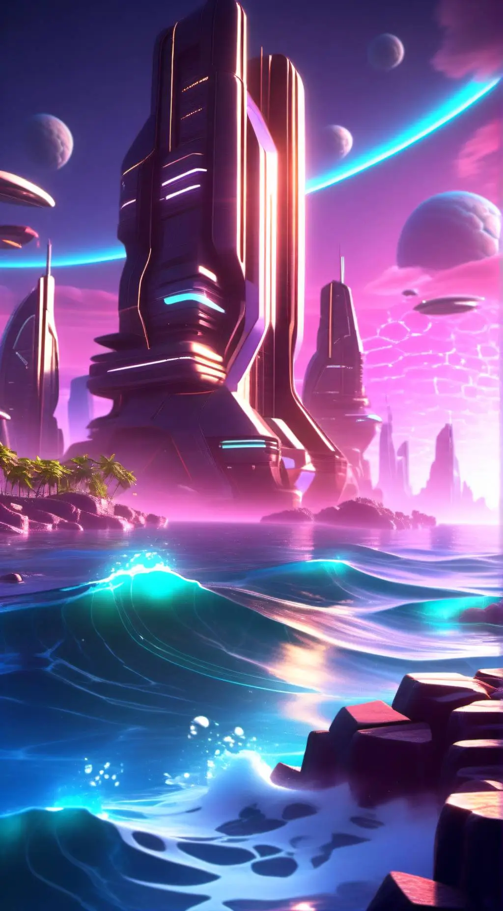 ai character: the futur sea ctiy background