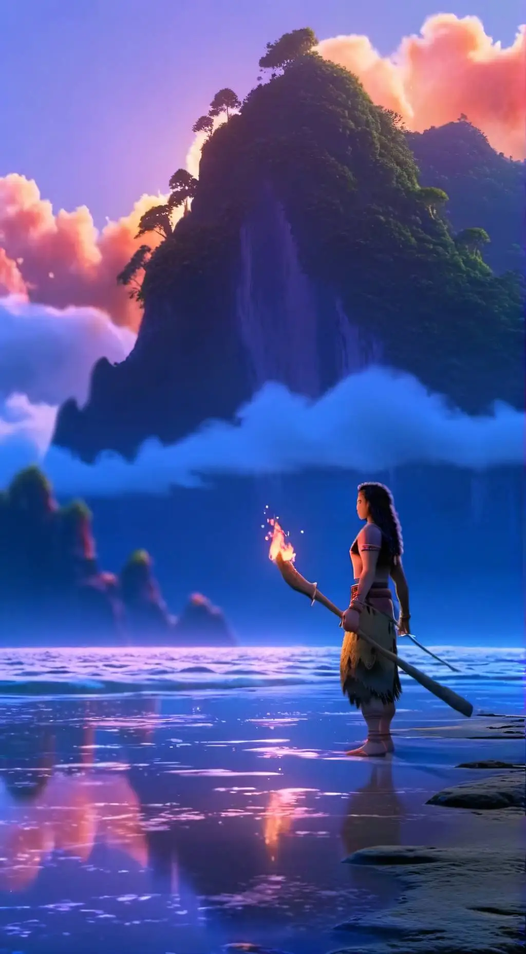 ai character: Moana’s island. background