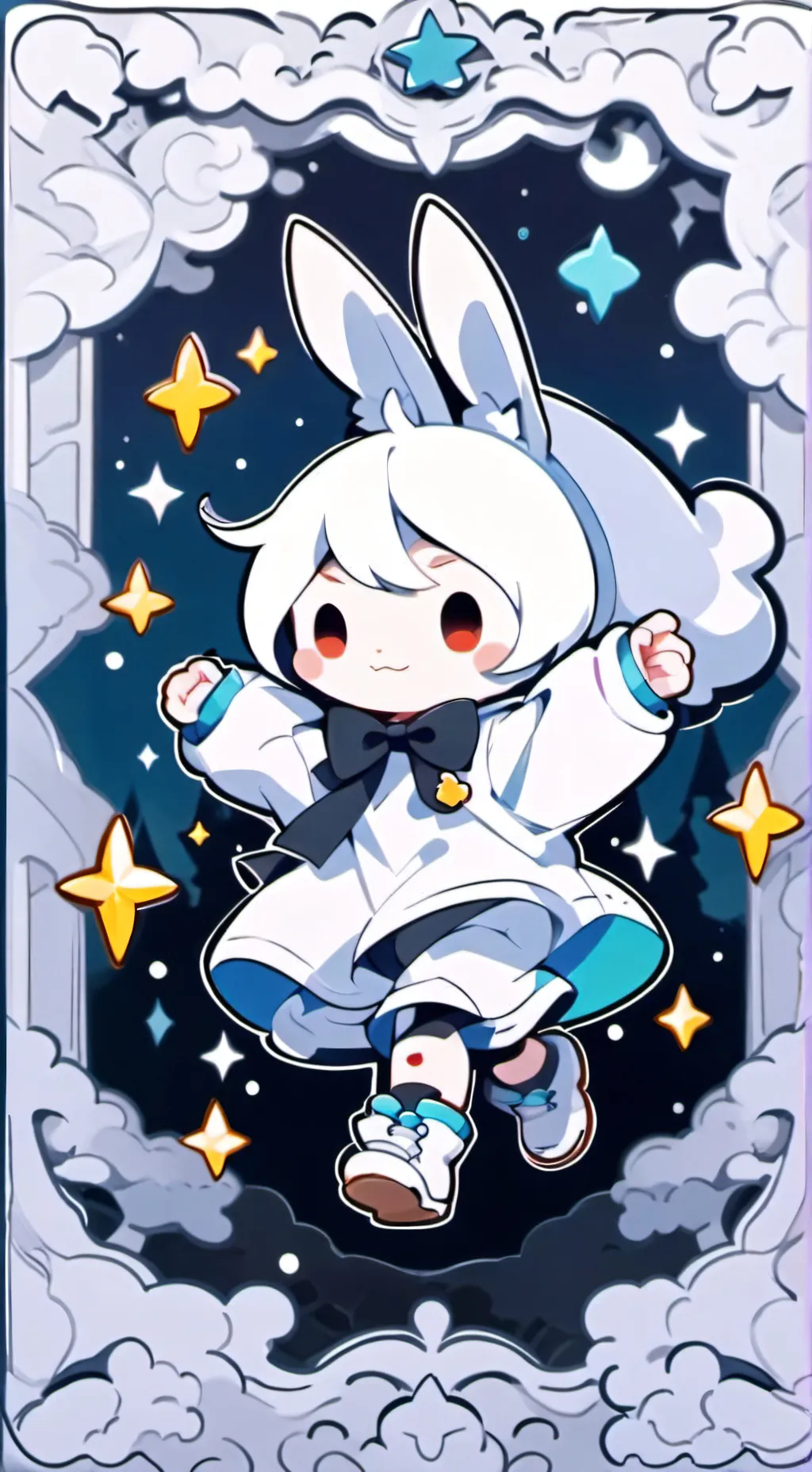 ai character: Moon rabbit cookie background