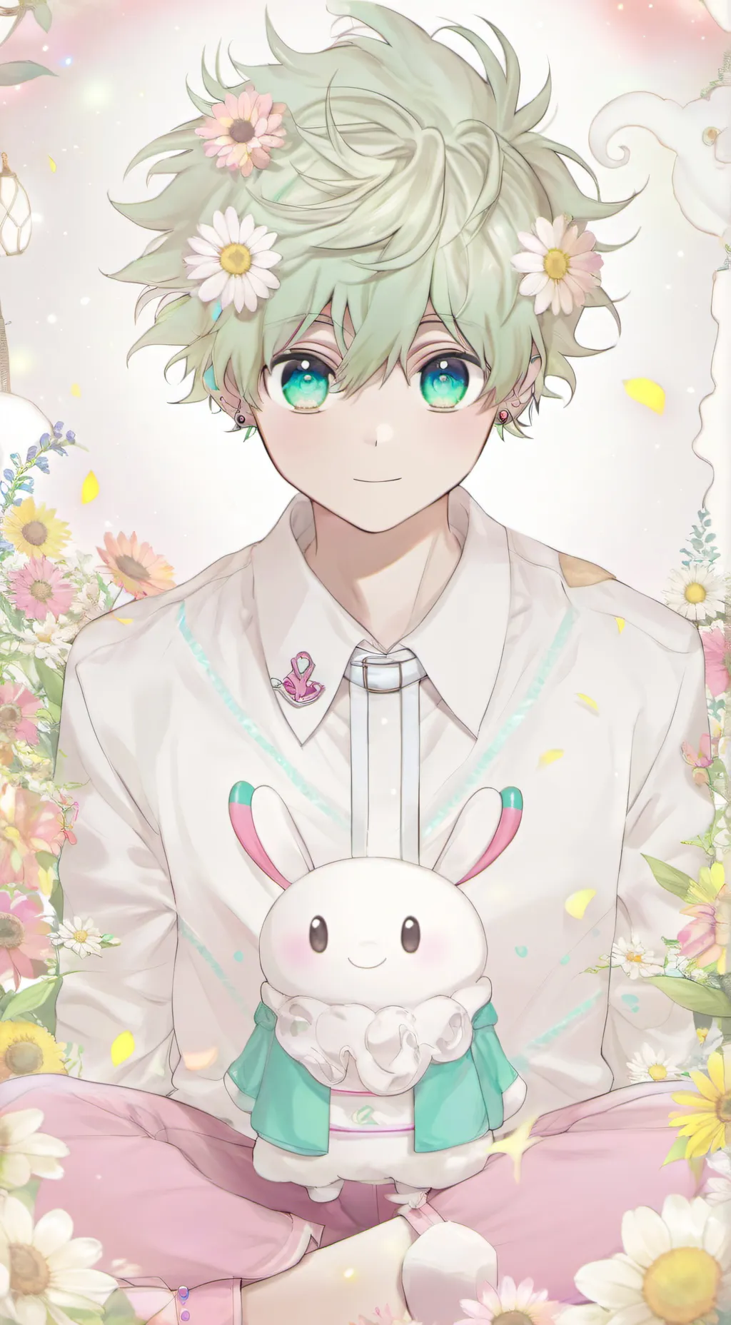 ai character: deku love ❤️  background