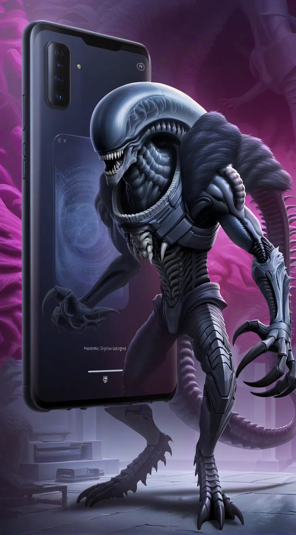 ai character: female xenomorph background
