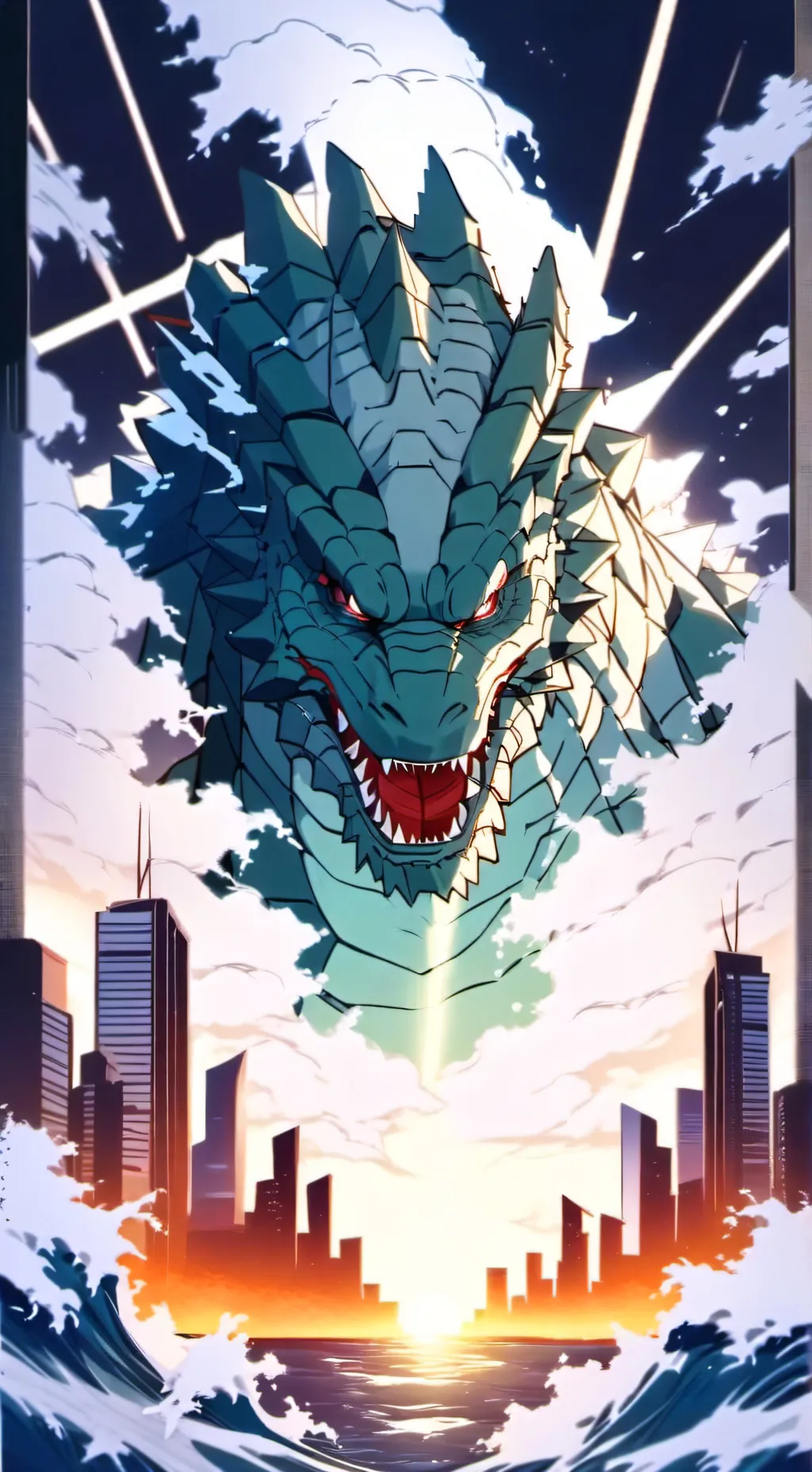 ai character: earth godzilla background