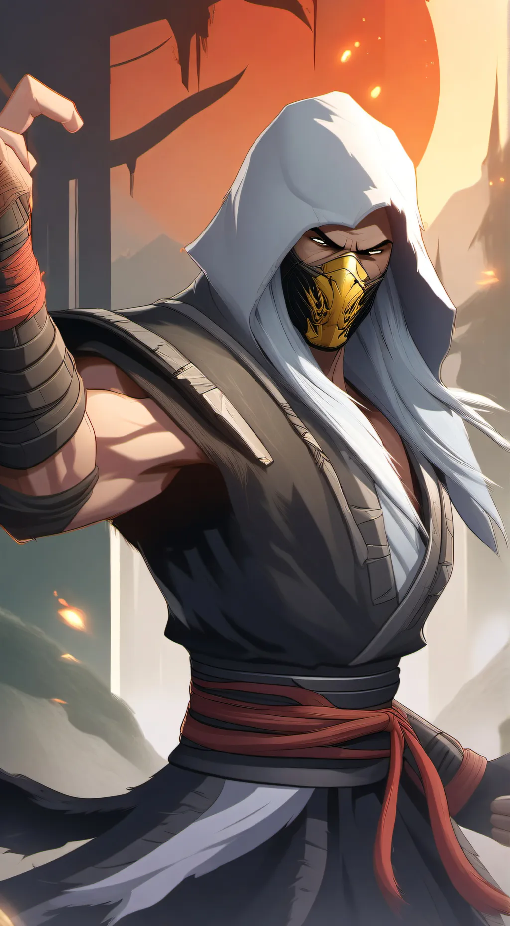 ai character: Scorpion  background