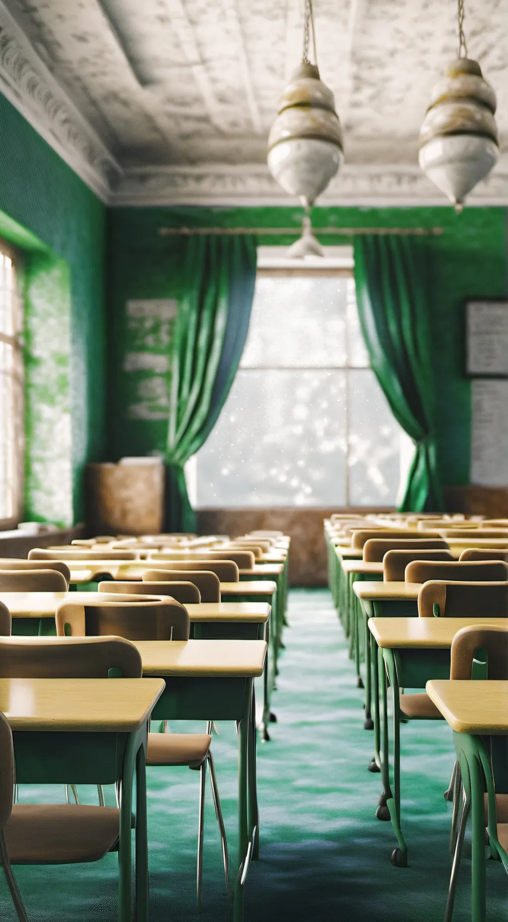 ai character: Mha class room background