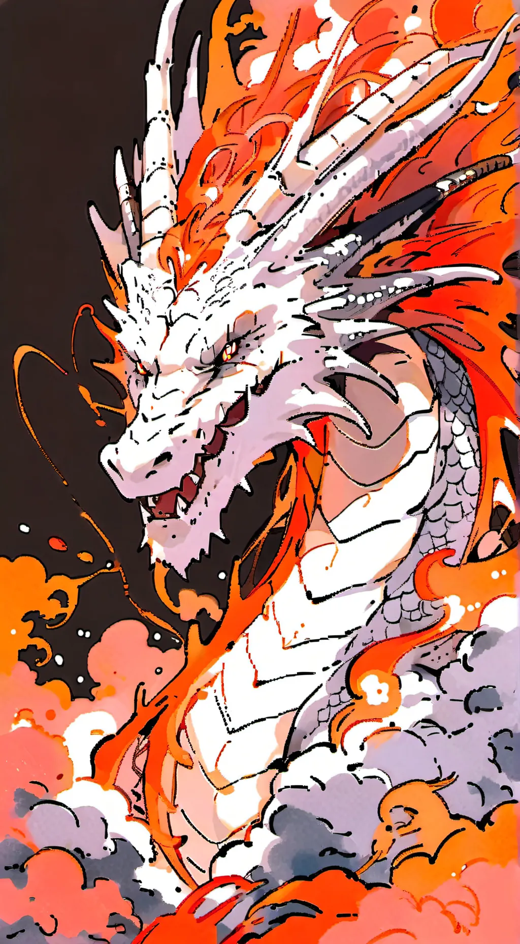 ai character: White dragon background