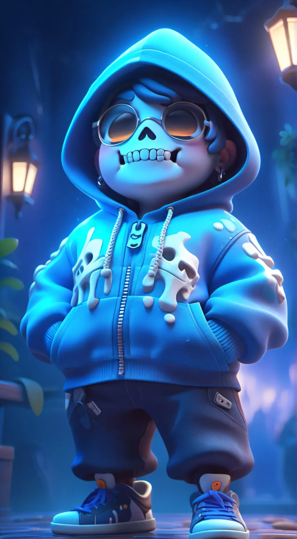 ai character: Sans the skeleton  background