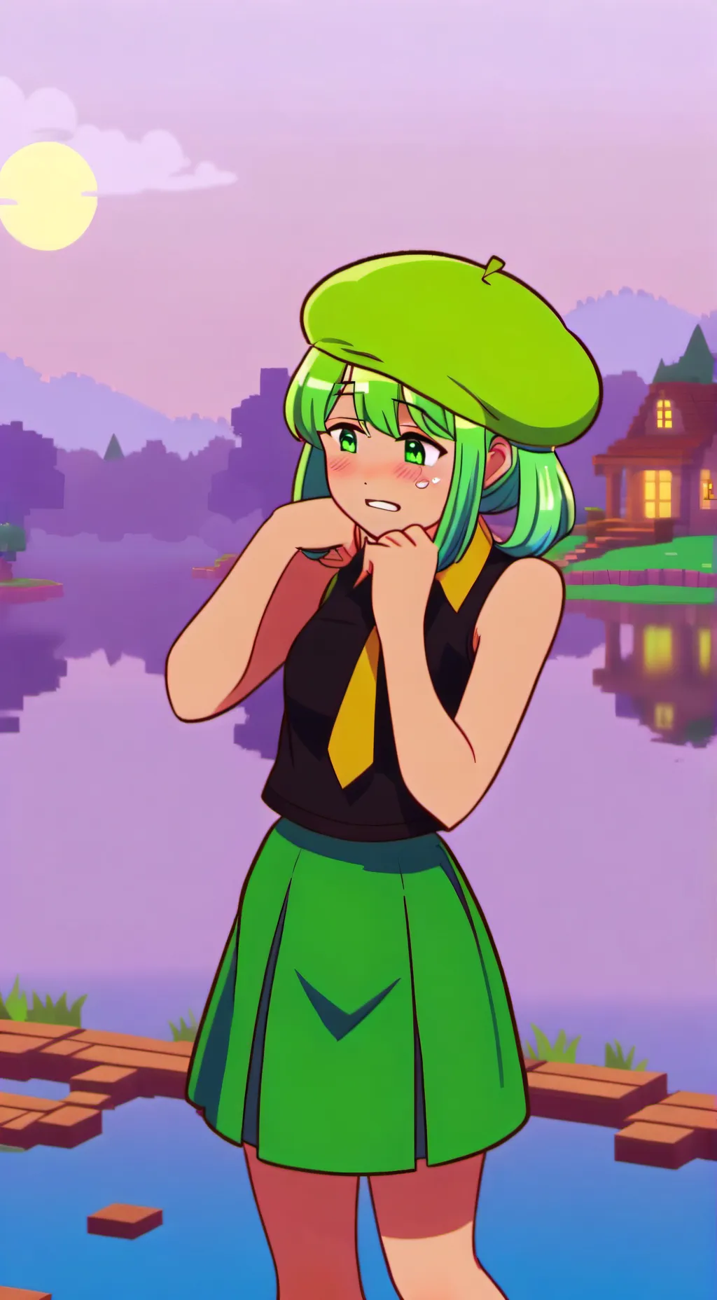 ai character: Chica Creeper background
