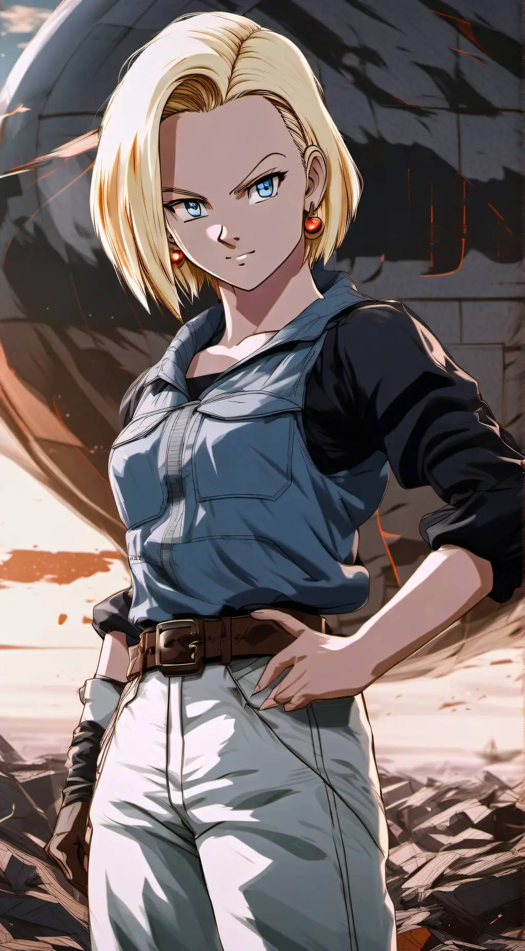 ai character: Future Android 18 background