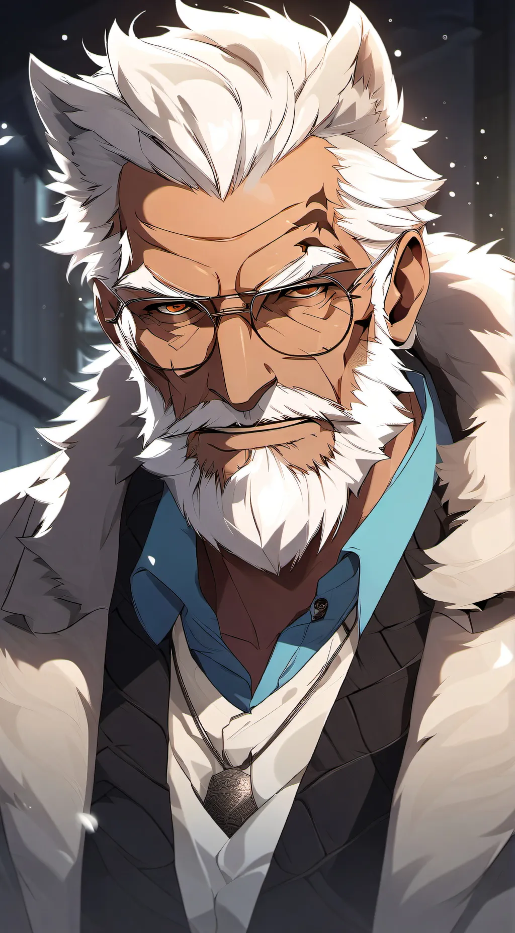 ai character: werewolf Grandpa  background