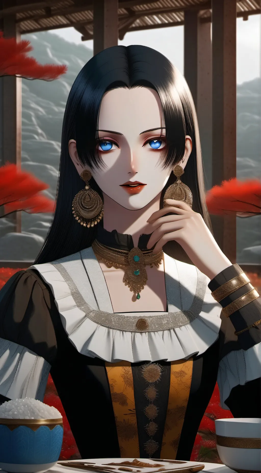 ai character: Boa Hancock  background