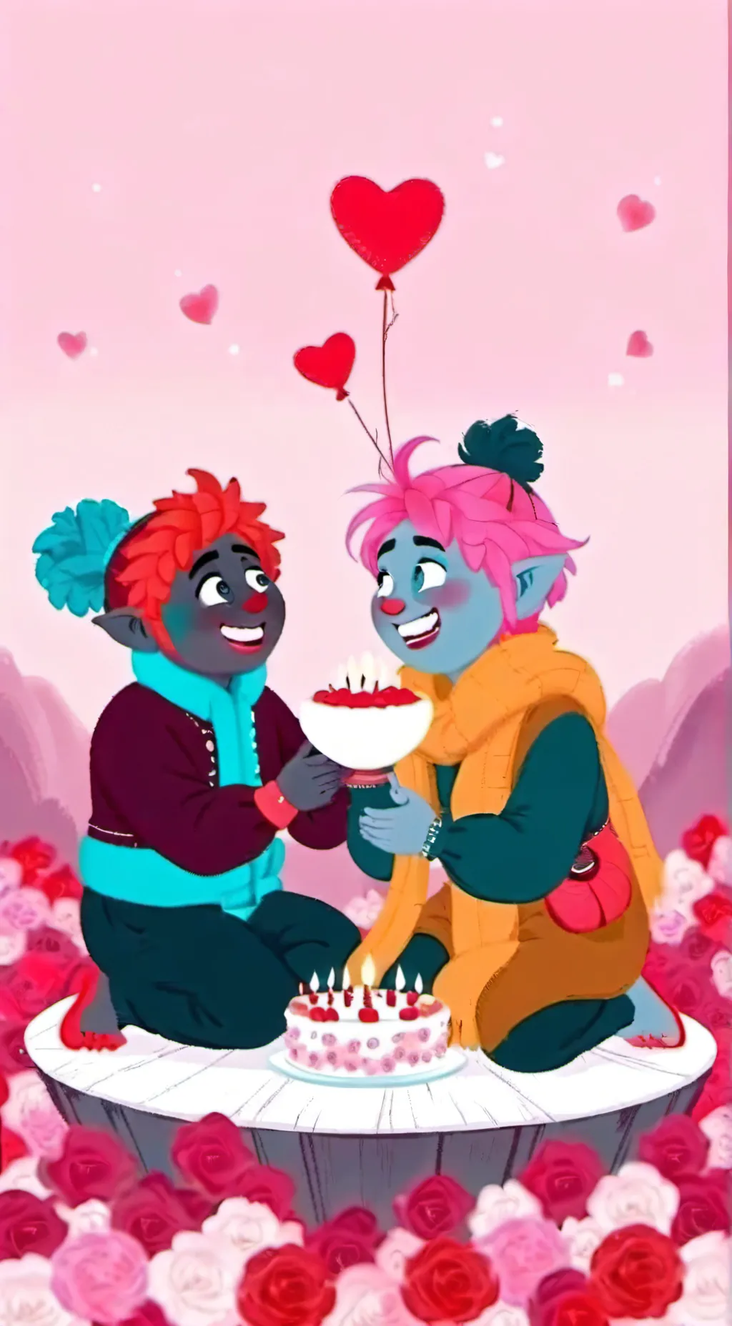 ai character: Trolls Valentine’ background