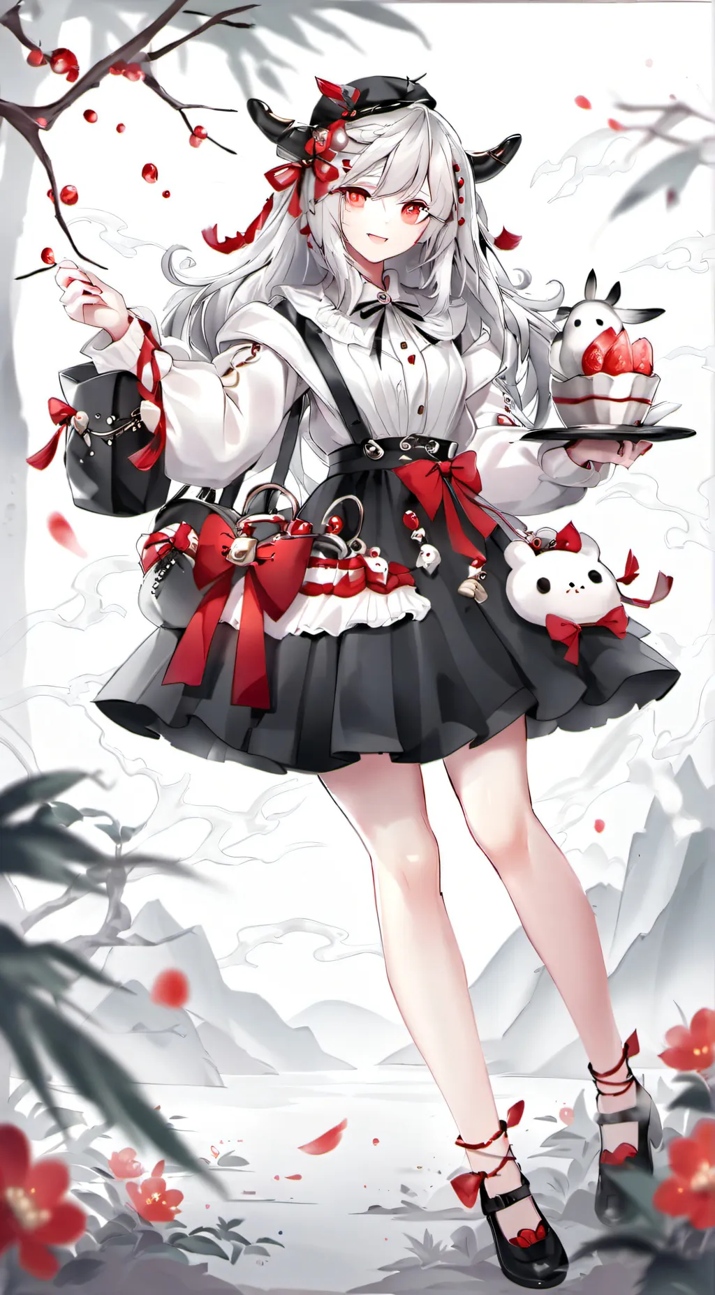 ai character: Strawberry background