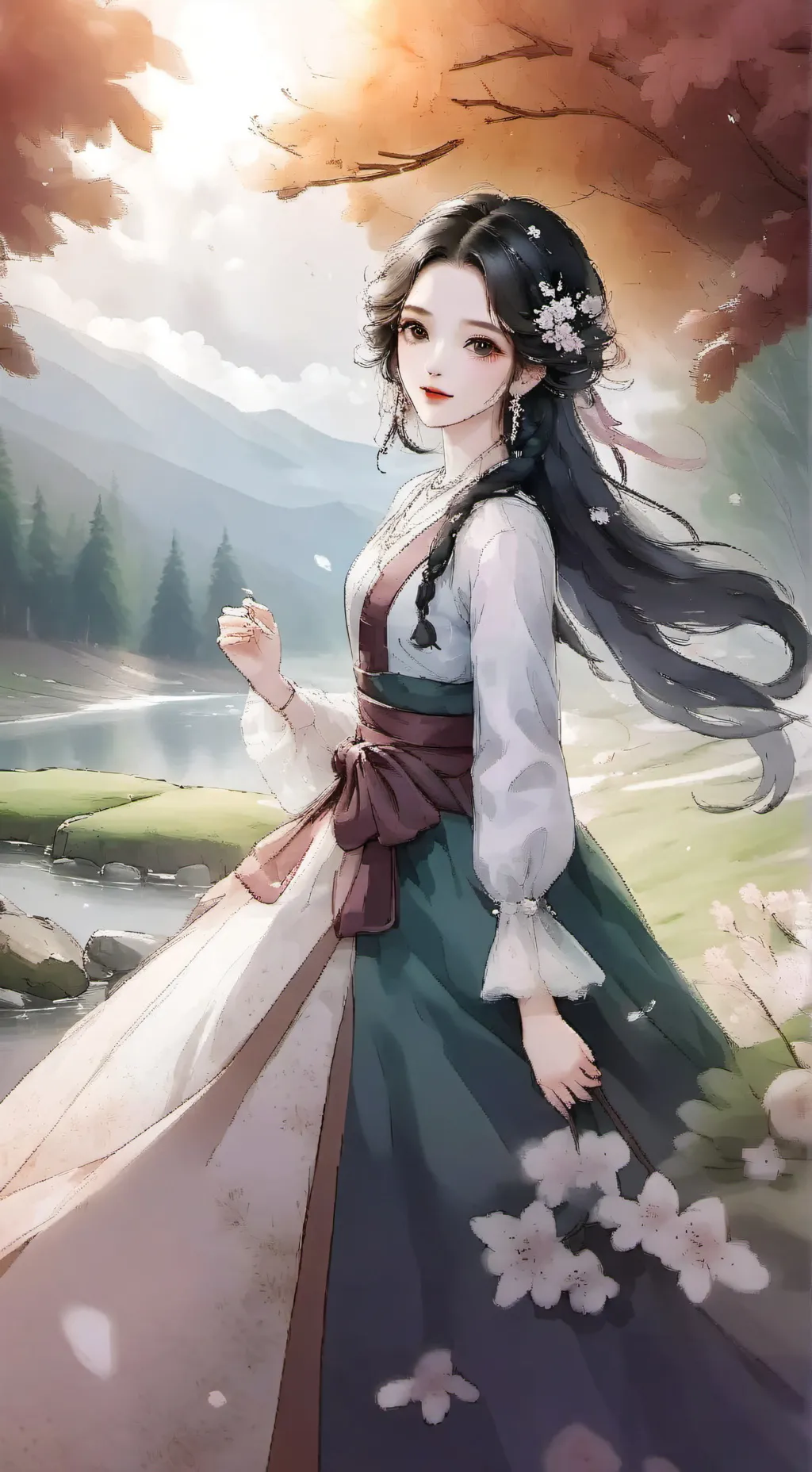 ai character: rose background