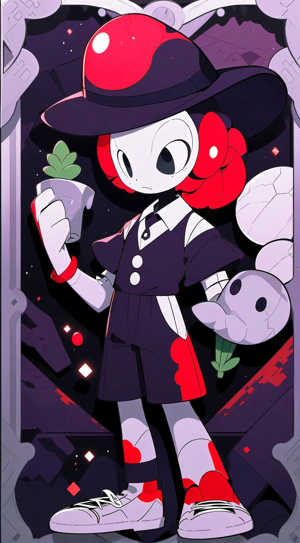 ai character: freaky comso:3 background