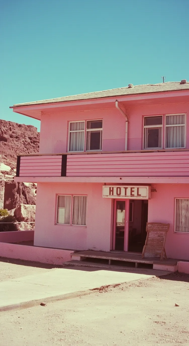 ai character: The Pink Hotel background