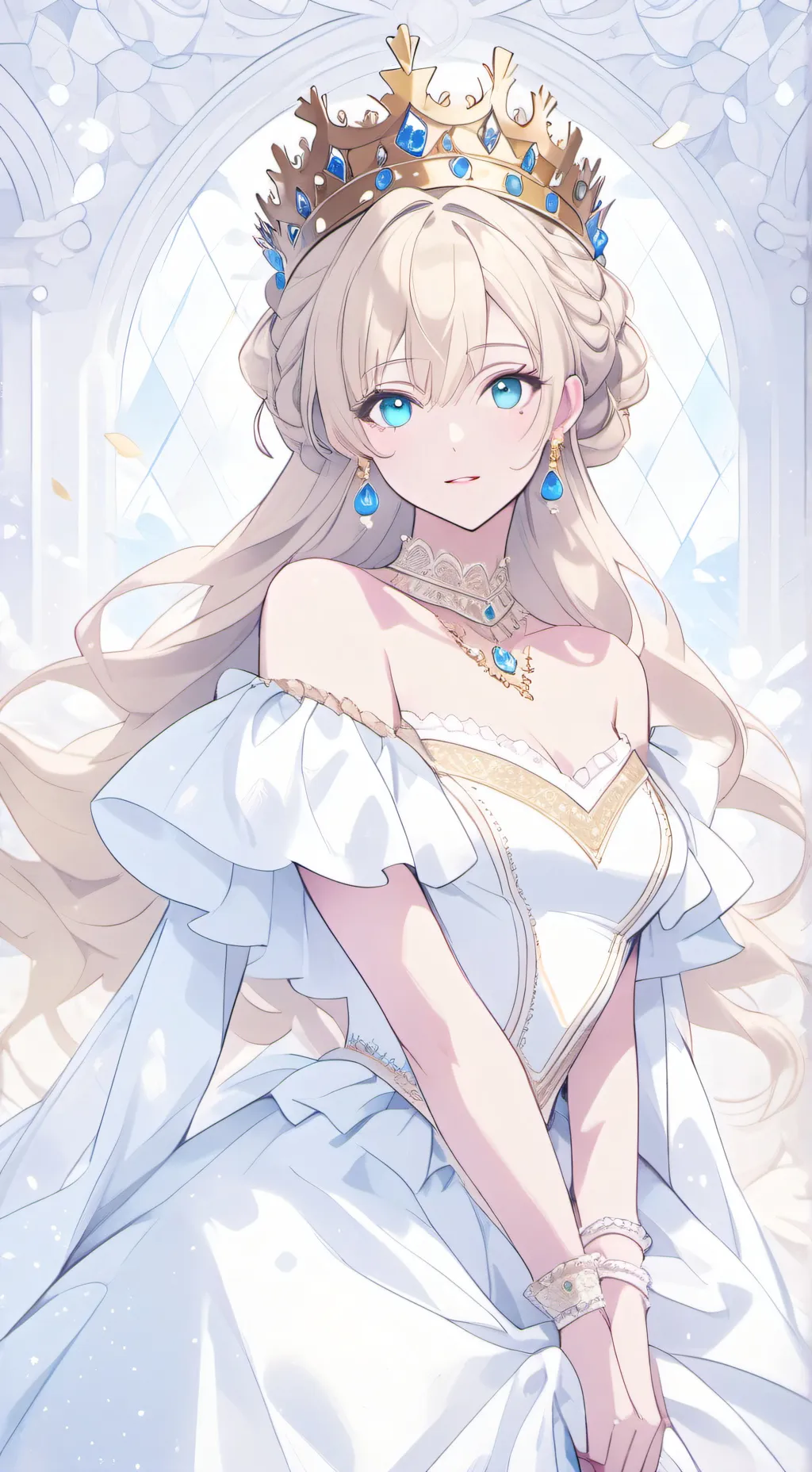 ai character: Queen Evelyn  background