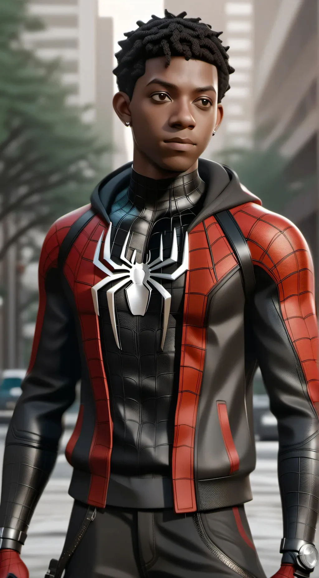 ai character: Miles Morales  background