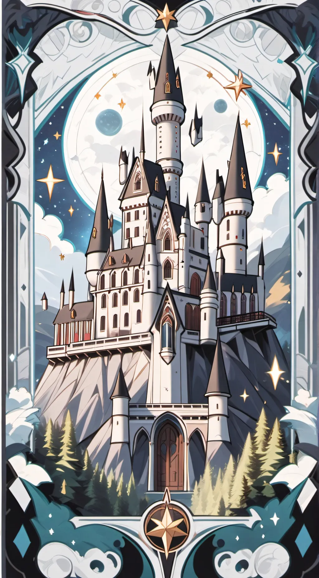 ai character: Hogwarts!  background