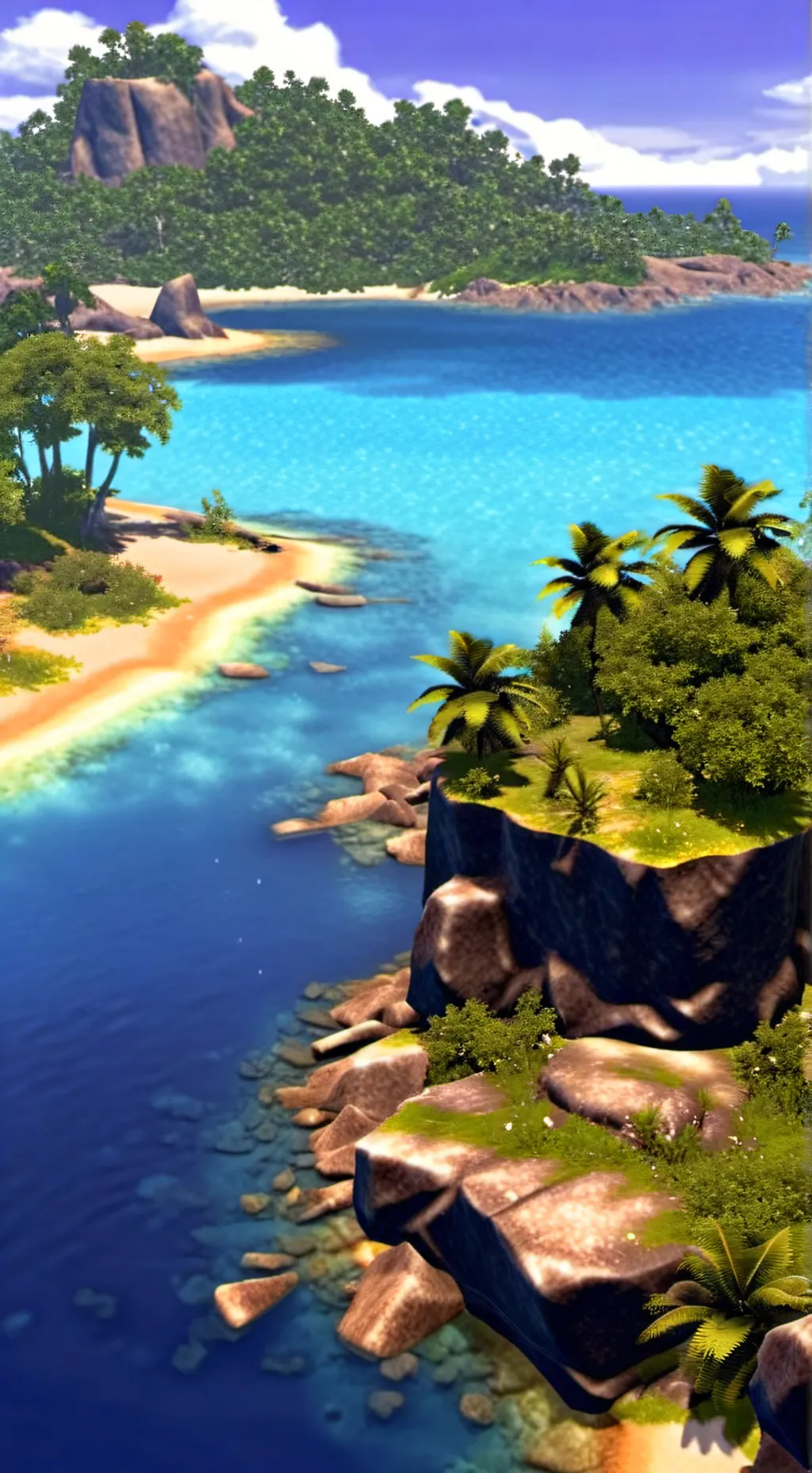 ai character: Deserted island background
