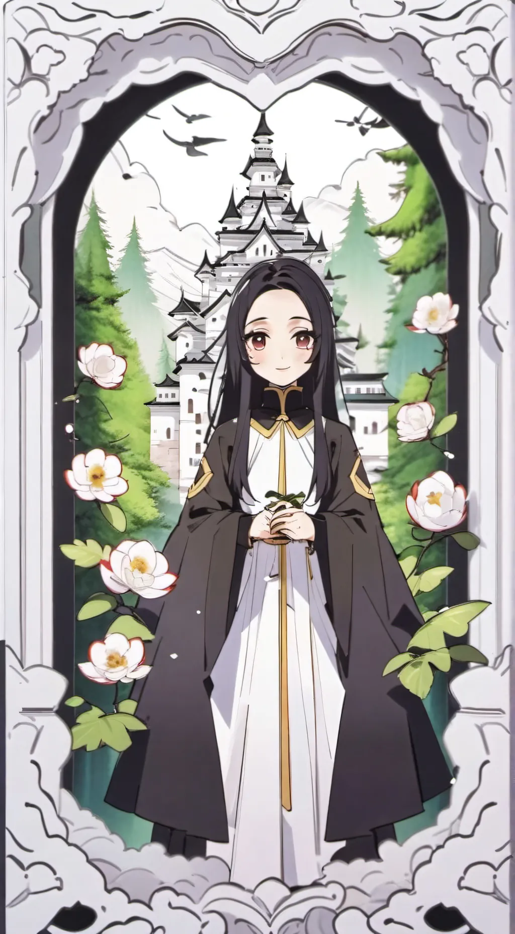 ai character: kanae Kocho  background