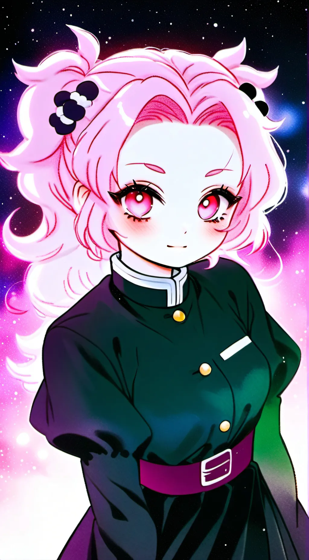 ai character: mitsuri sleepover background