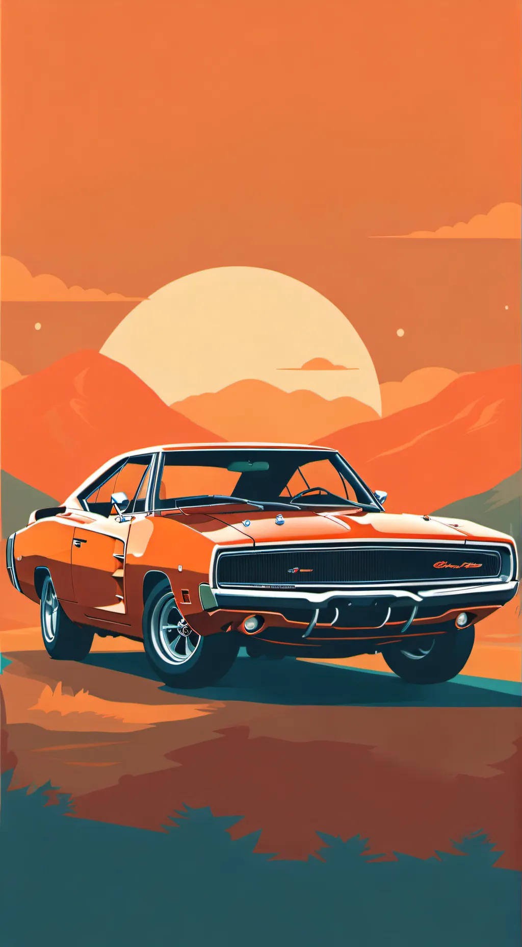 ai character: 1970 Dodge Charger background
