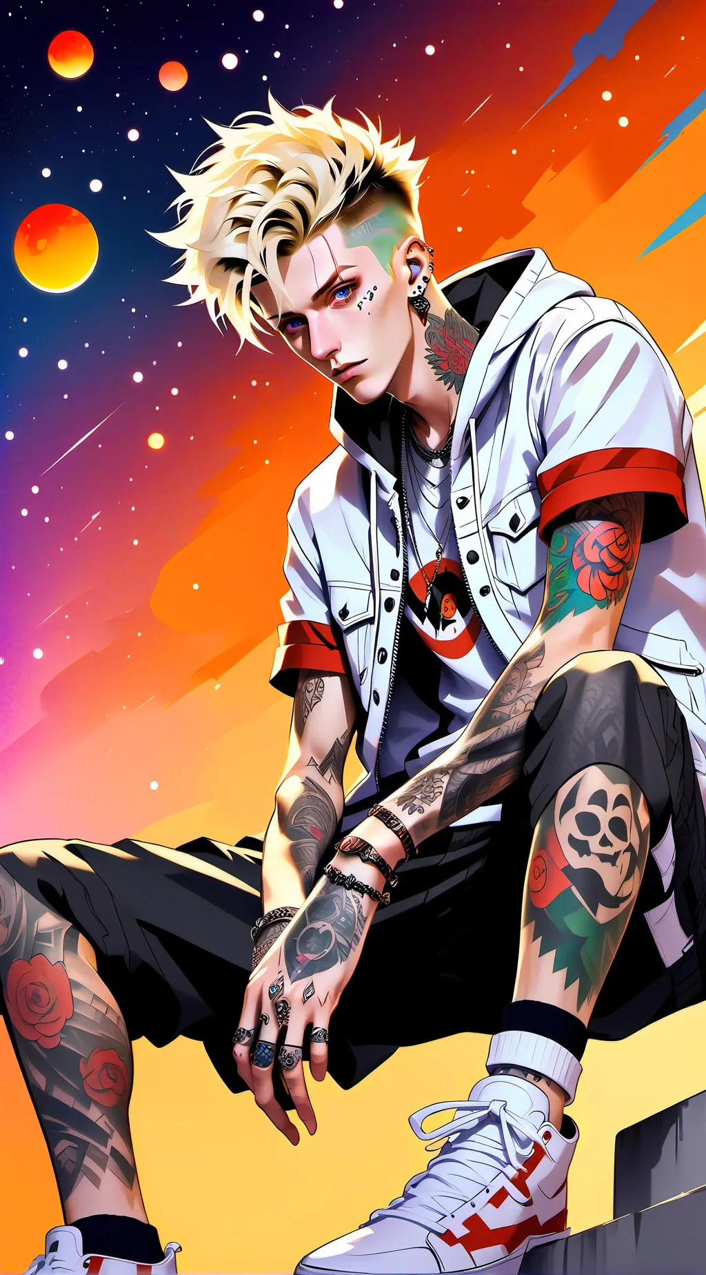 ai character: Colsen baker, MGK background