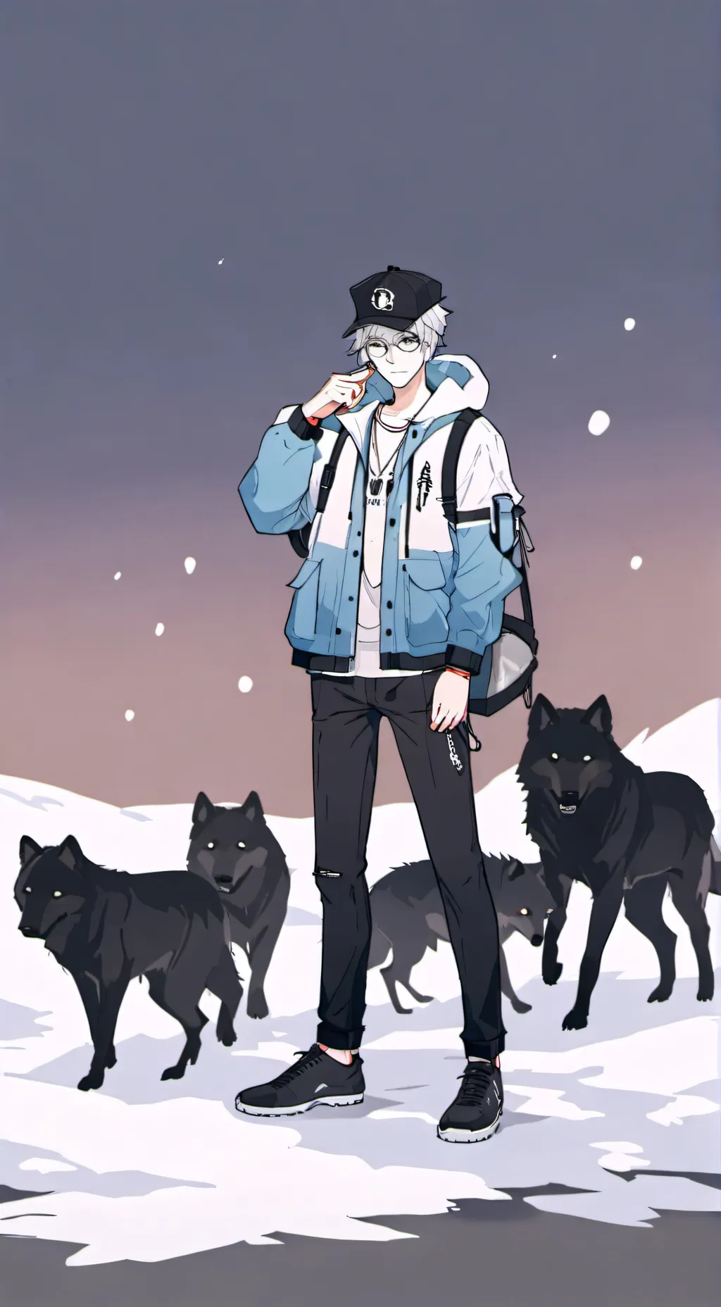 ai character: ur a girl hunter background