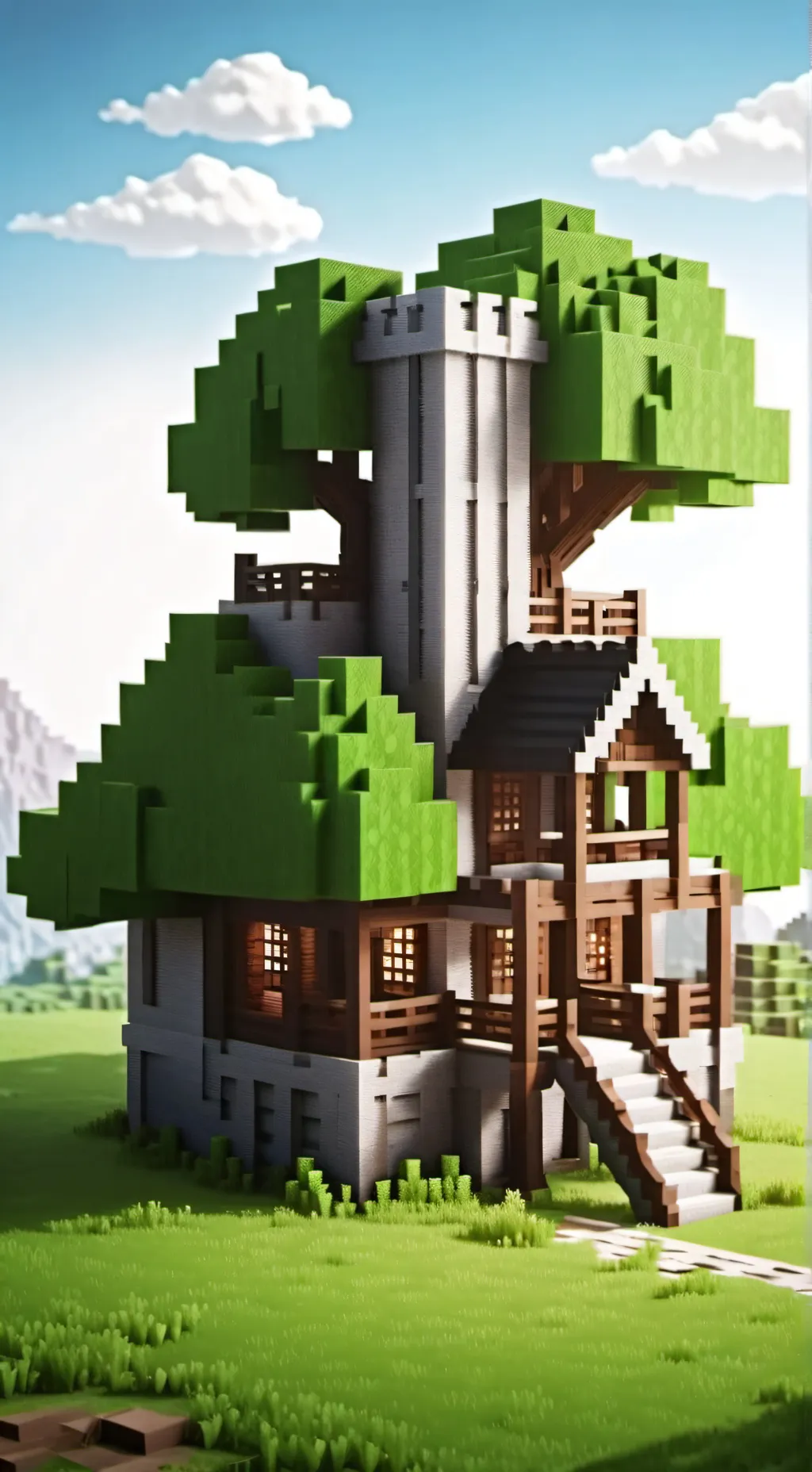 ai character: Mha Minecraft background