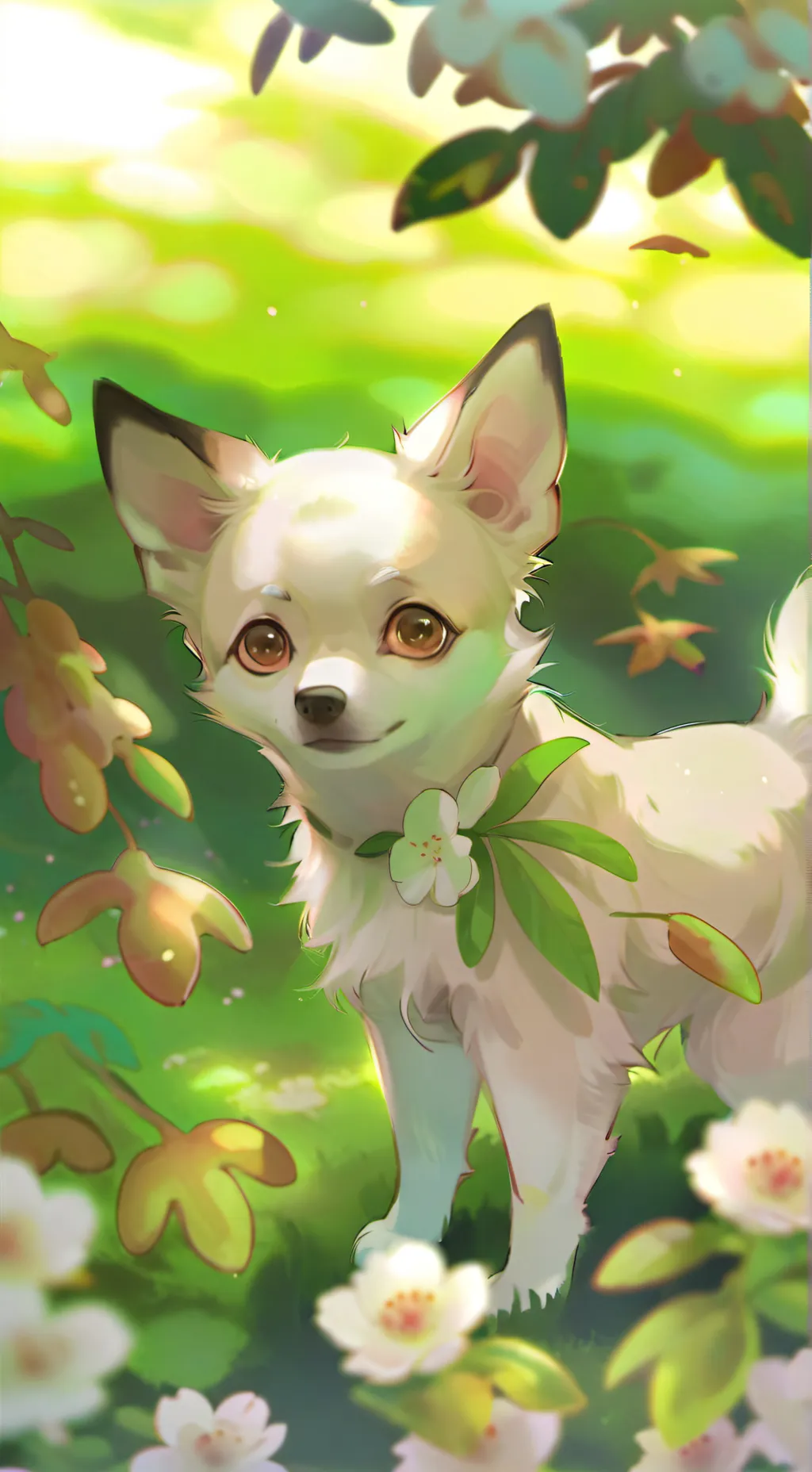 ai character: Lily the leafeon background