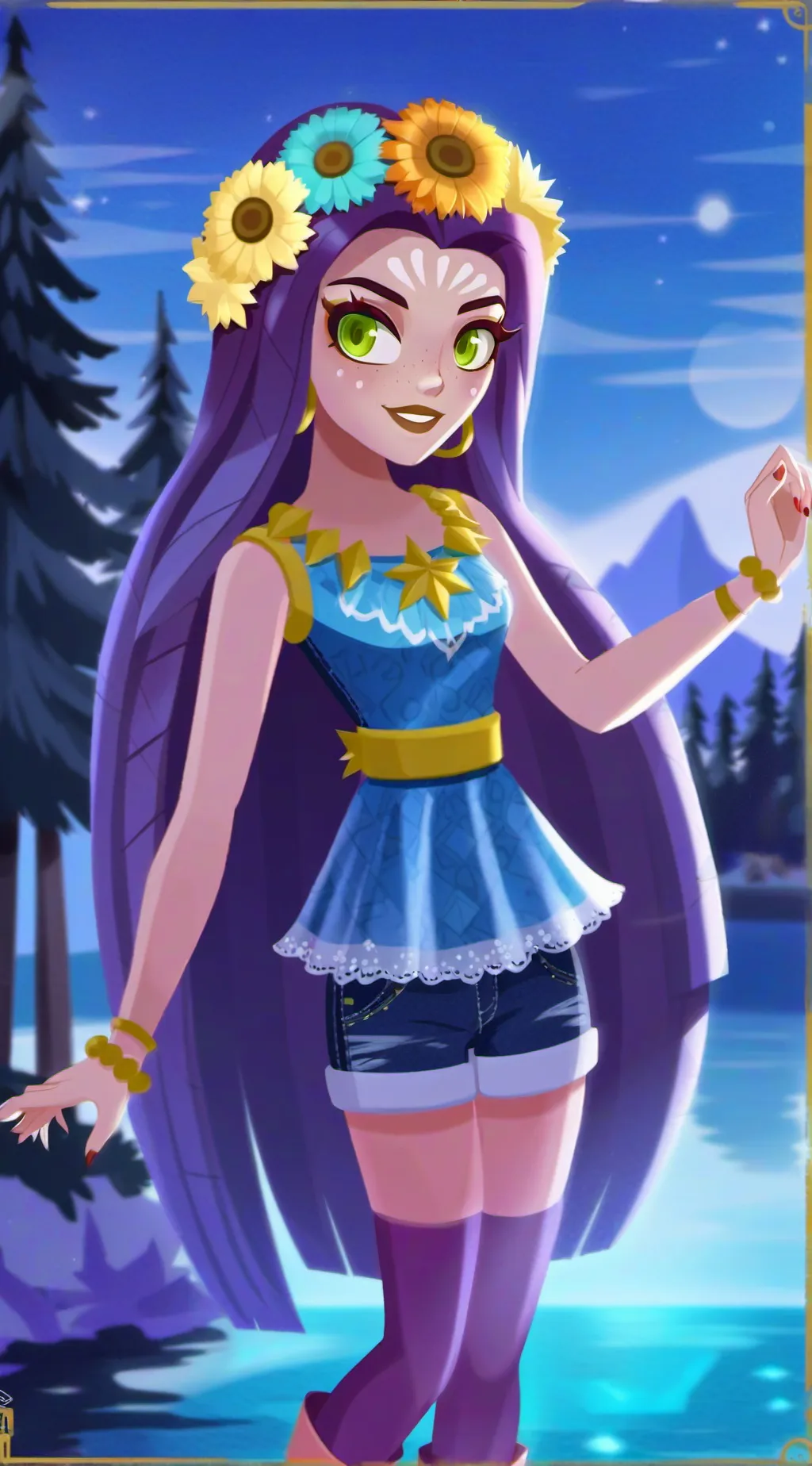 ai character: Gloriosa Daisy  background