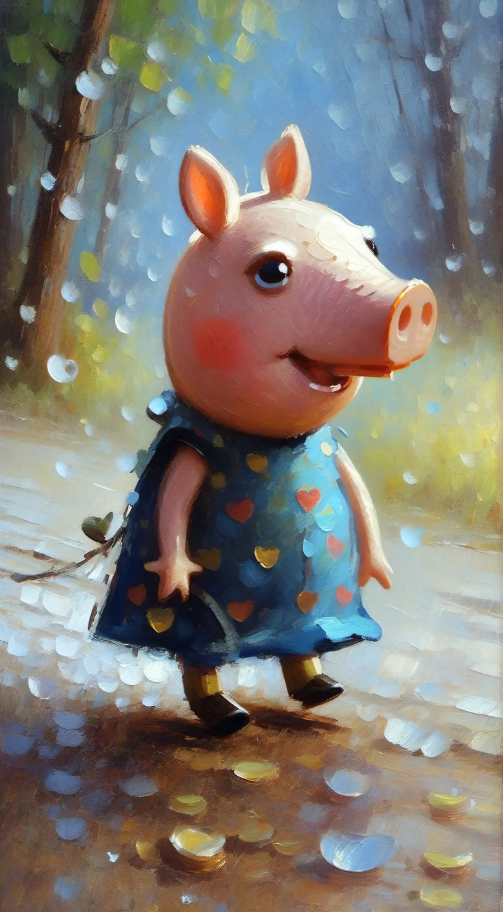 ai character: peppa pig funny  background