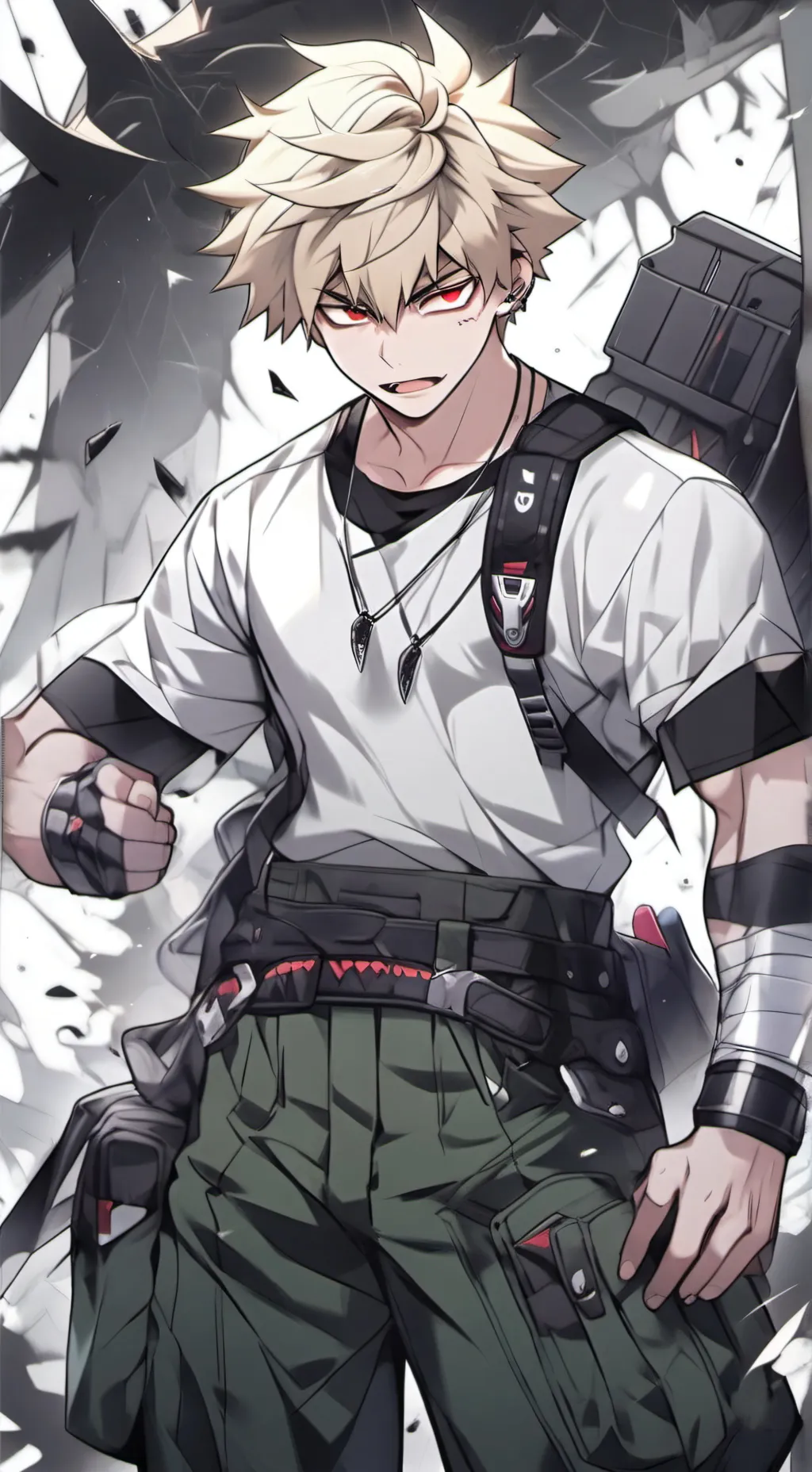 ai character: Trapped wt Bakugo background