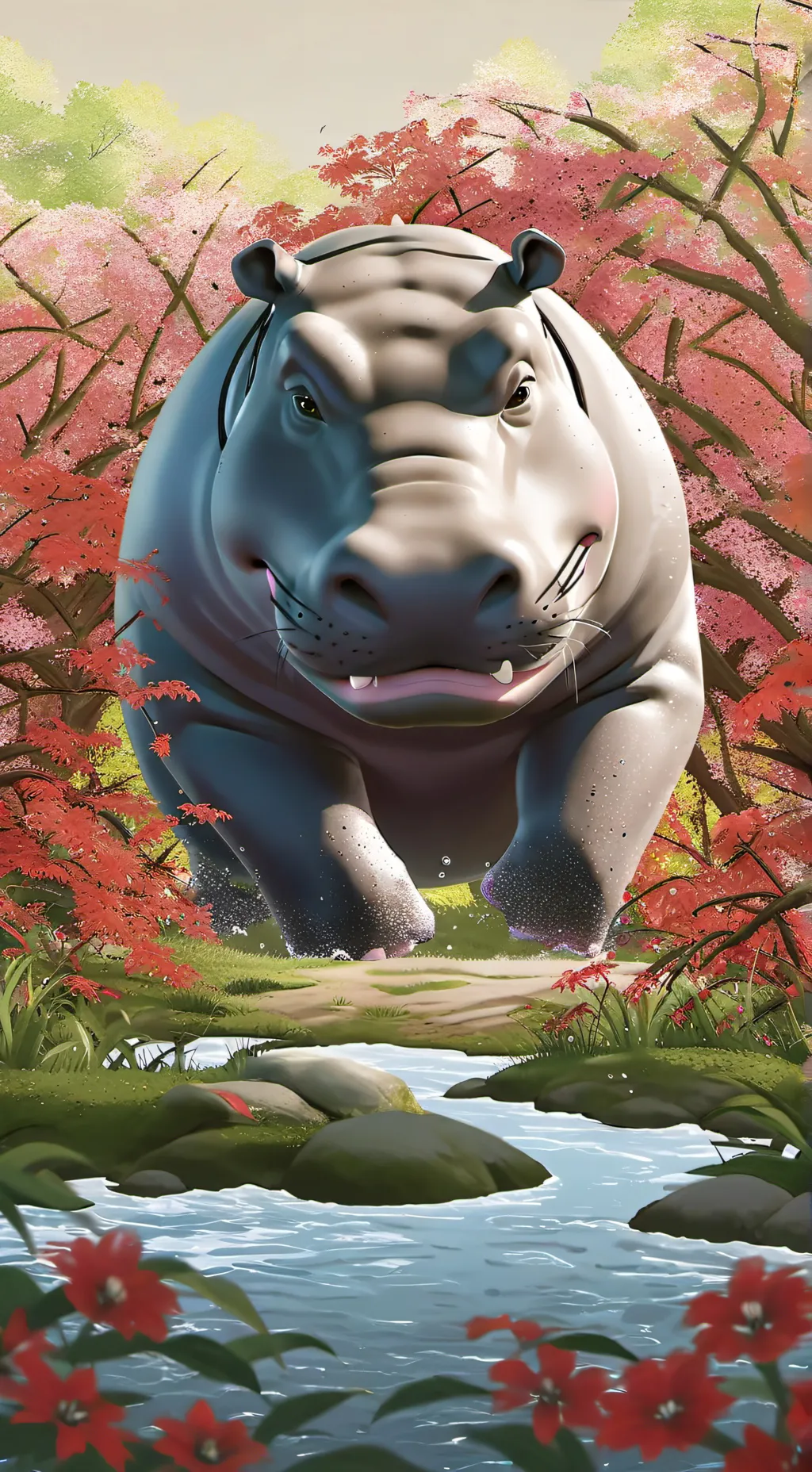 ai character: Hippo background